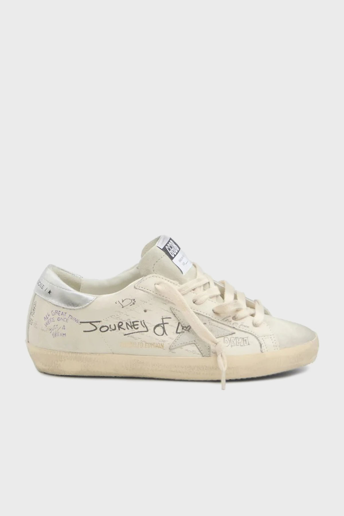 Golden Goose Deri Eskitme Detaylı Sneaker Kadın Ayakkabı GWF00101.F006889.10273 BEYAZ