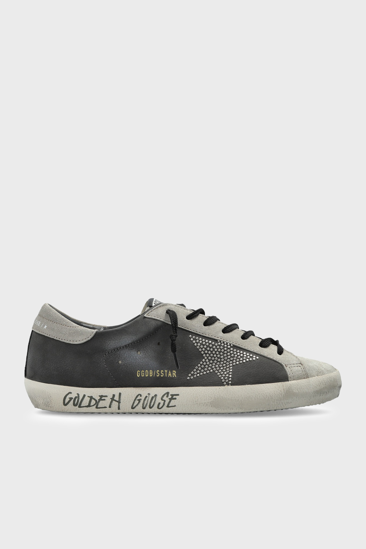 Golden Goose Deri Logolu Sneaker Erkek Ayakkabı GMF01038.F008133.90511 KOYU GRİ