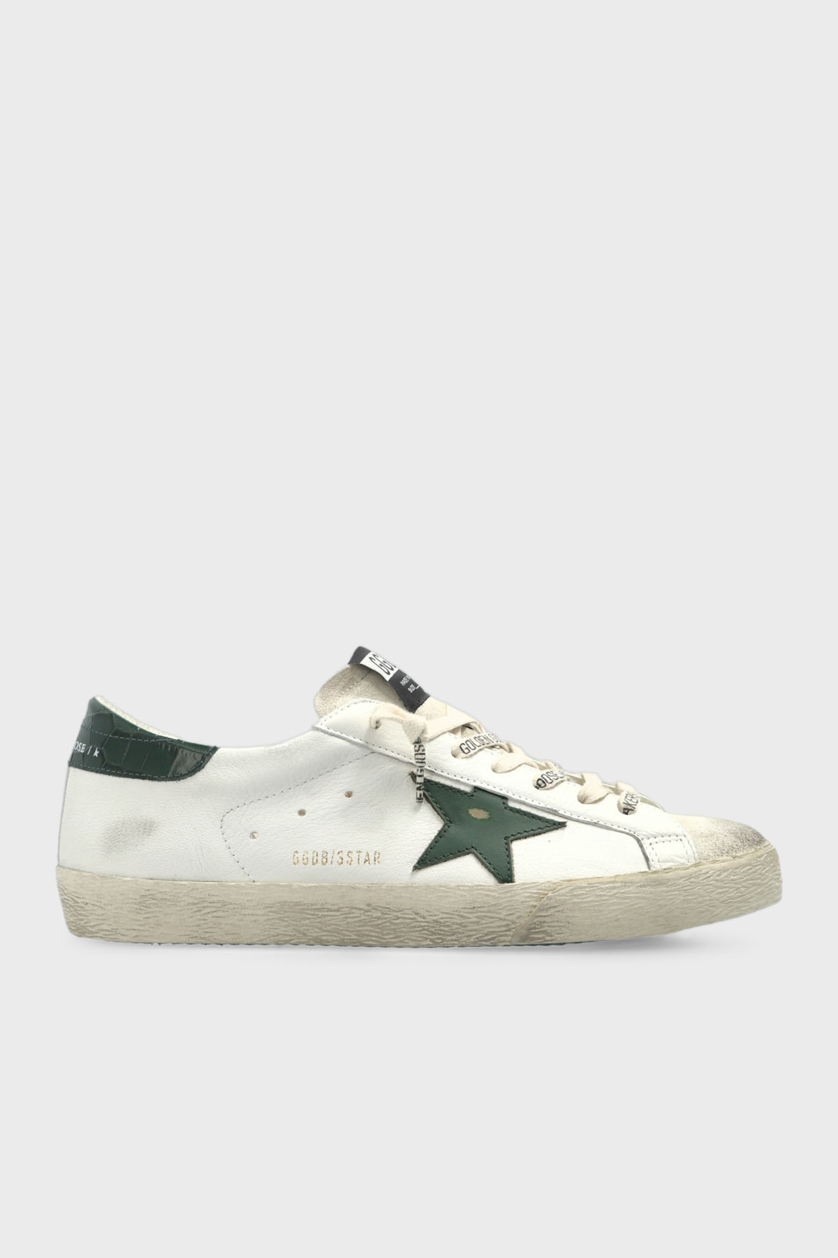 Golden Goose Hakiki Deri Logolu Sneaker Erkek Ayakkabı GMF00101.F008113.10502 BEYAZ-YEŞİL