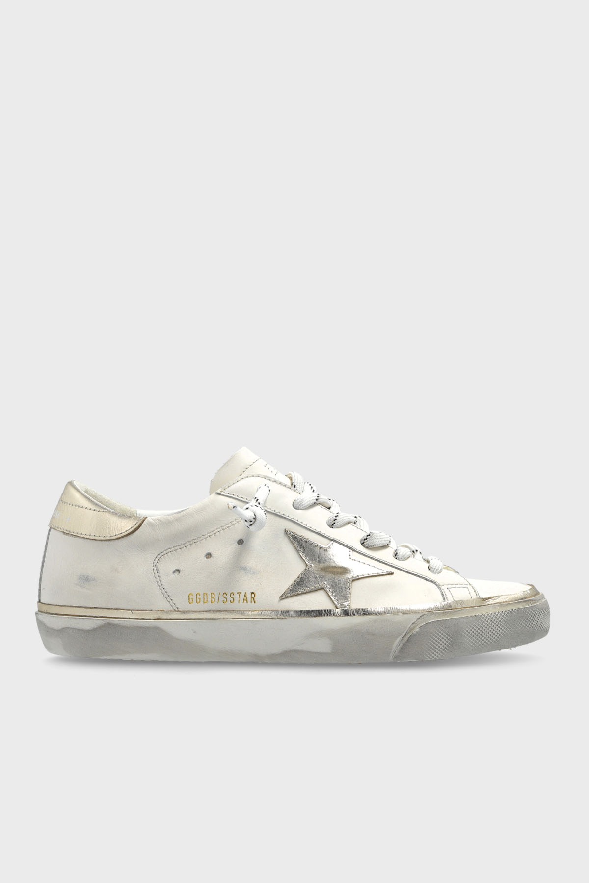 Golden Goose Logolu Hakiki Deri Sneaker Kadın Ayakkabı GWF00101.F007558.10698 Gümüş-Lacivert
