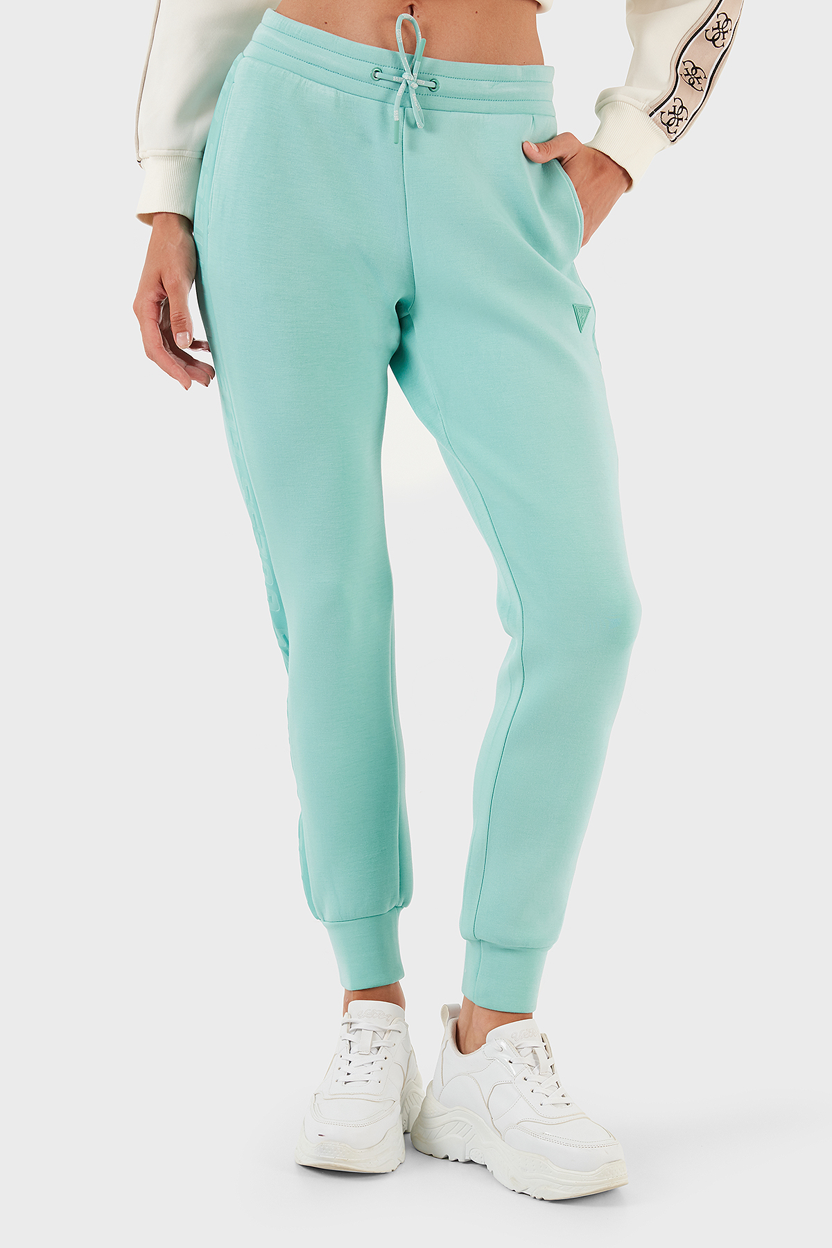 Guess Allie Belden Bağlamalı Cepli Spor  V2YB18K7UW2 Kadın Pantolon V2YB18K7UW2 G8H3 YEŞİL