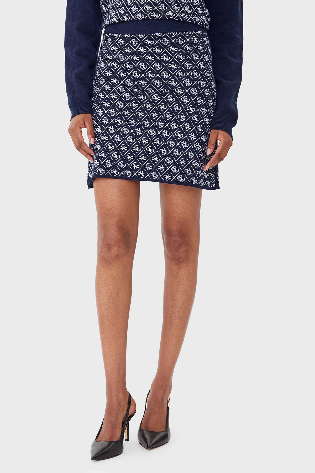 Guess Aubrey 4G Logolu Slim Fit Lastikli Bel Mini Boy  W5BD81Z3JD2 Kadın Etek W5BD81 Z3JD2 FBDI LACİVERT