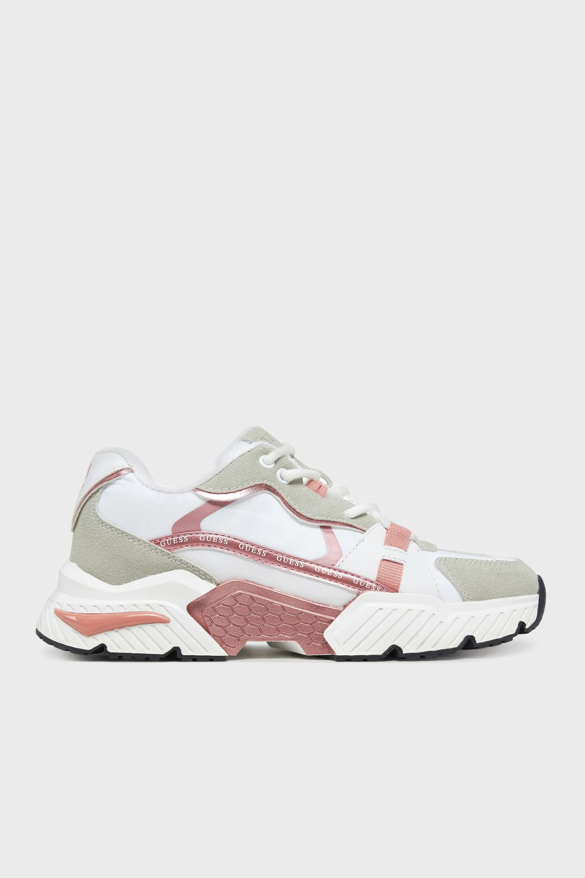 Guess Carlii5 Logolu Kalın Taban Sneaker  FLJCARELE12 Kadın Ayakkabı FLJCAR ELE12 WHIPI BEYAZ-PEMBE