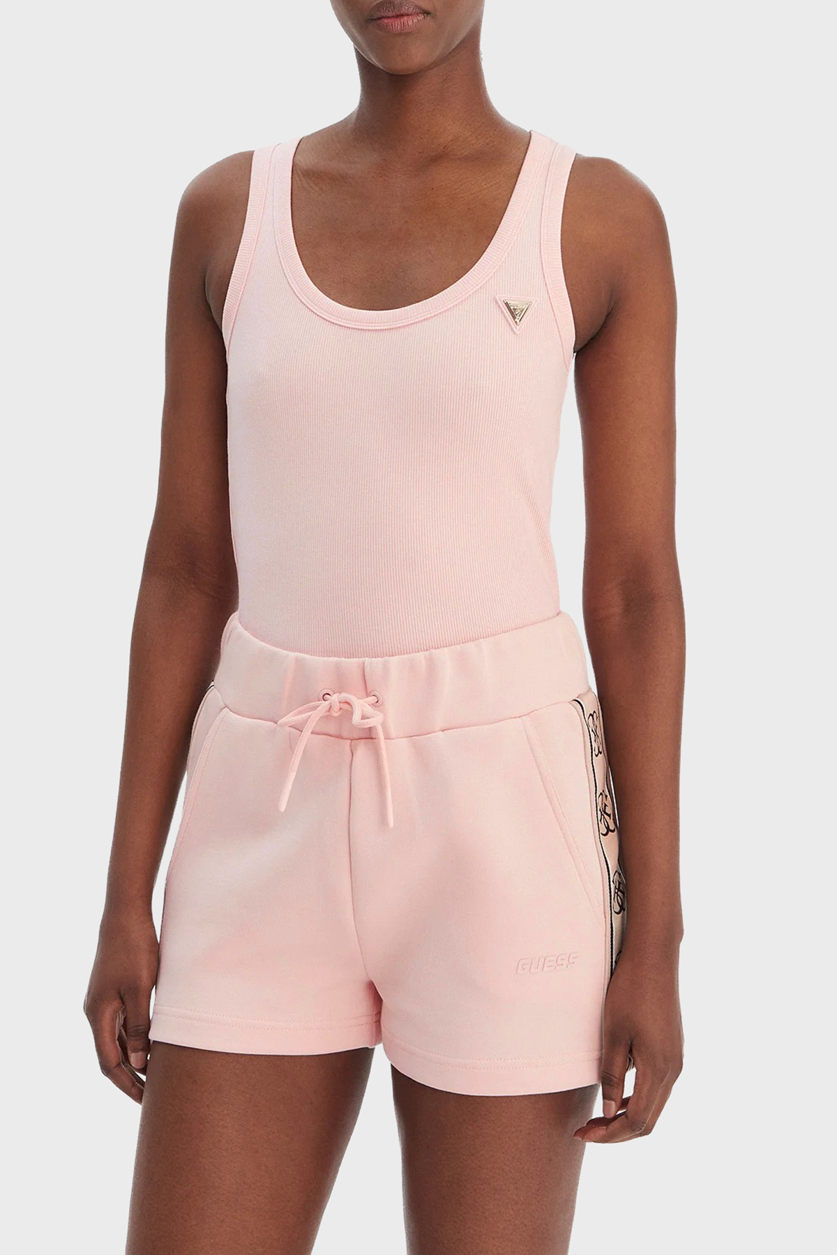 Guess Colette Fitilli Kalın Askılı Regular Fit Yuvarlak Yaka  V4YP06K8RT2 Kadın Top V4YP06 K8RT2 G67B PEMBE