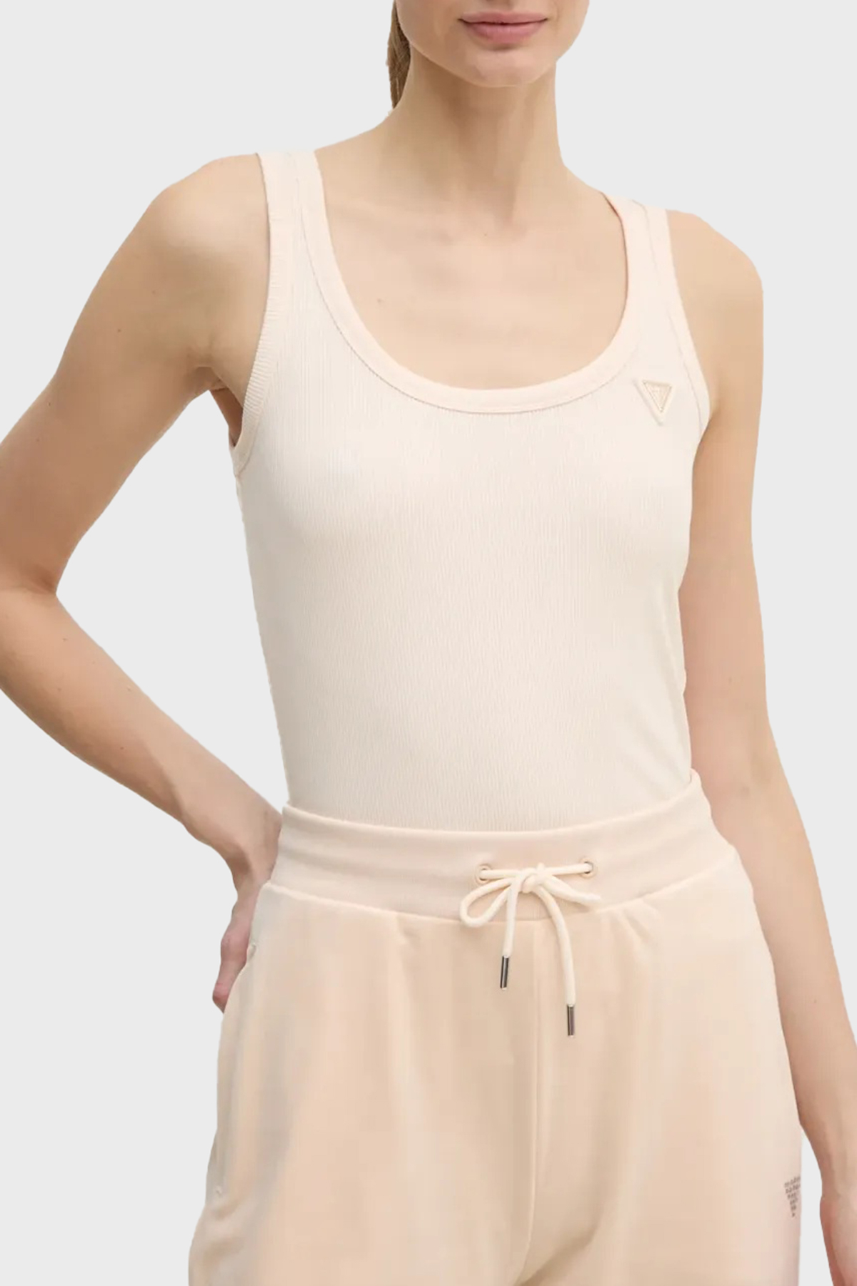 Guess Colettte Fitilli Kalın Askılı Regular Fit Yuvarlak Yaka  V4YP06K8RT2 Kadın Top V4YP06 K8RT2 G6K5 EKRU