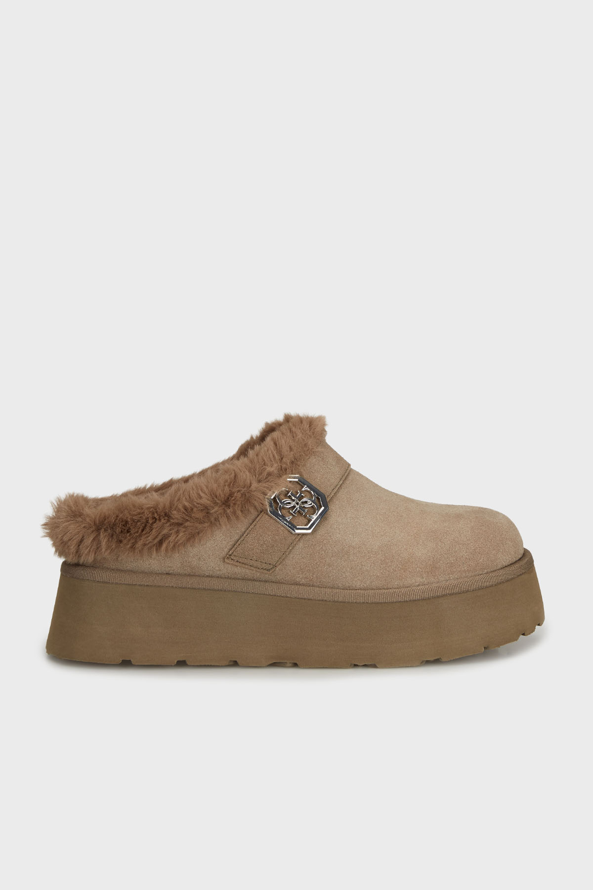 Guess Dolmana2 4G Logolu Yumuşak Tüylü  FLFDOCESU06 Kadın Terlik FLFDOC ESU06 GREEN HAKİ