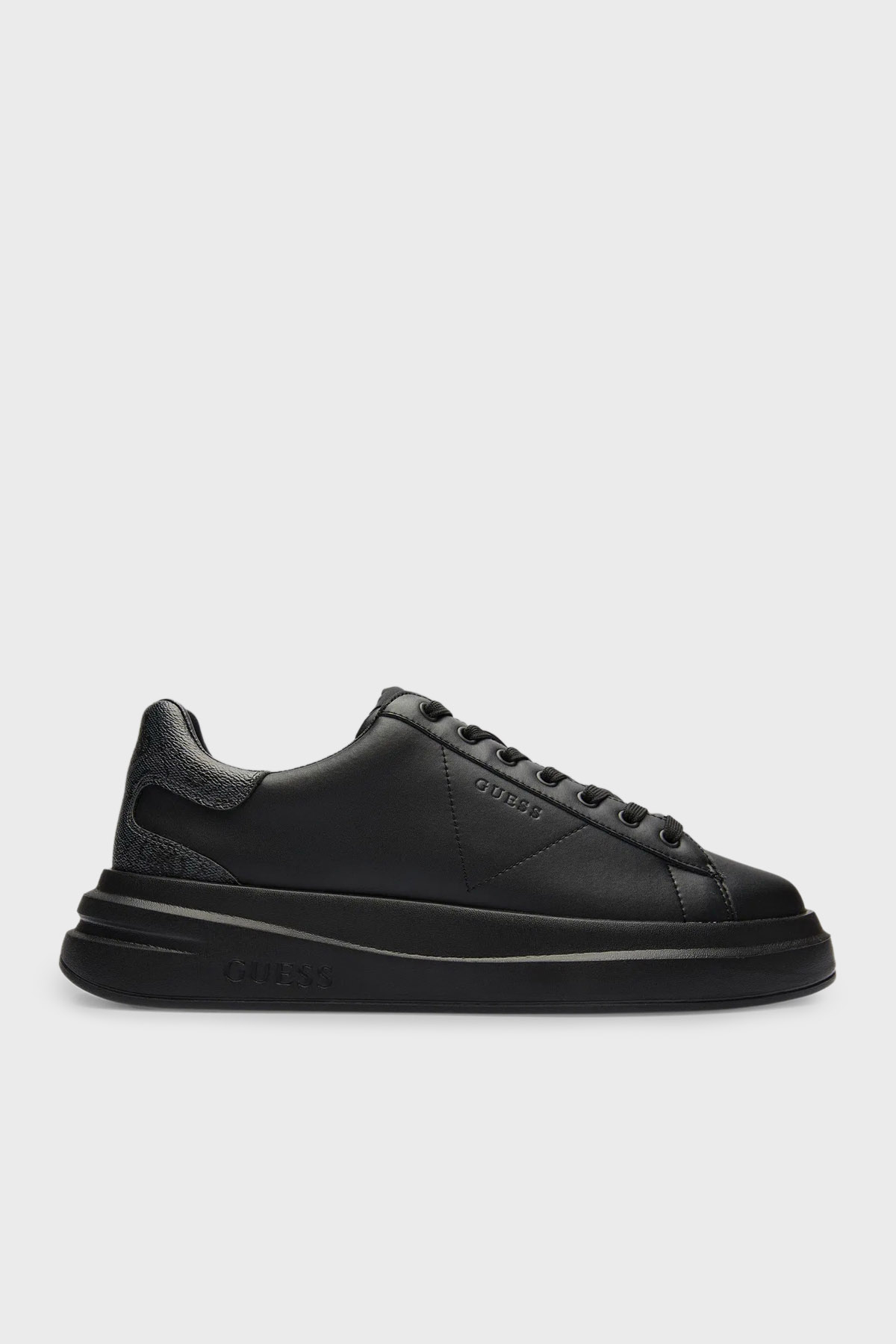 Guess Elba Deri Logolu Sneaker  FMPVIBLEA12 Erkek Ayakkabı FMPVIB LEA12 BLACK SİYAH