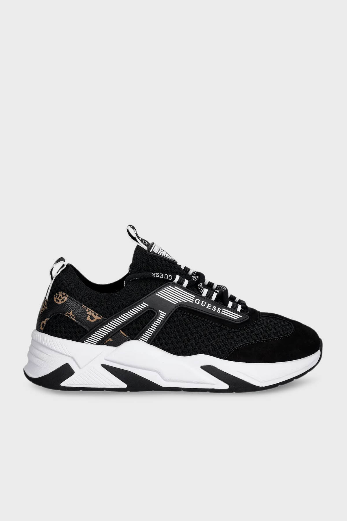 Guess Genga Logolu Bağcıklı Sneaker  FLPGENFAL12 Kadın Ayakkabı FLPGEN FAL12 BLACK SİYAH