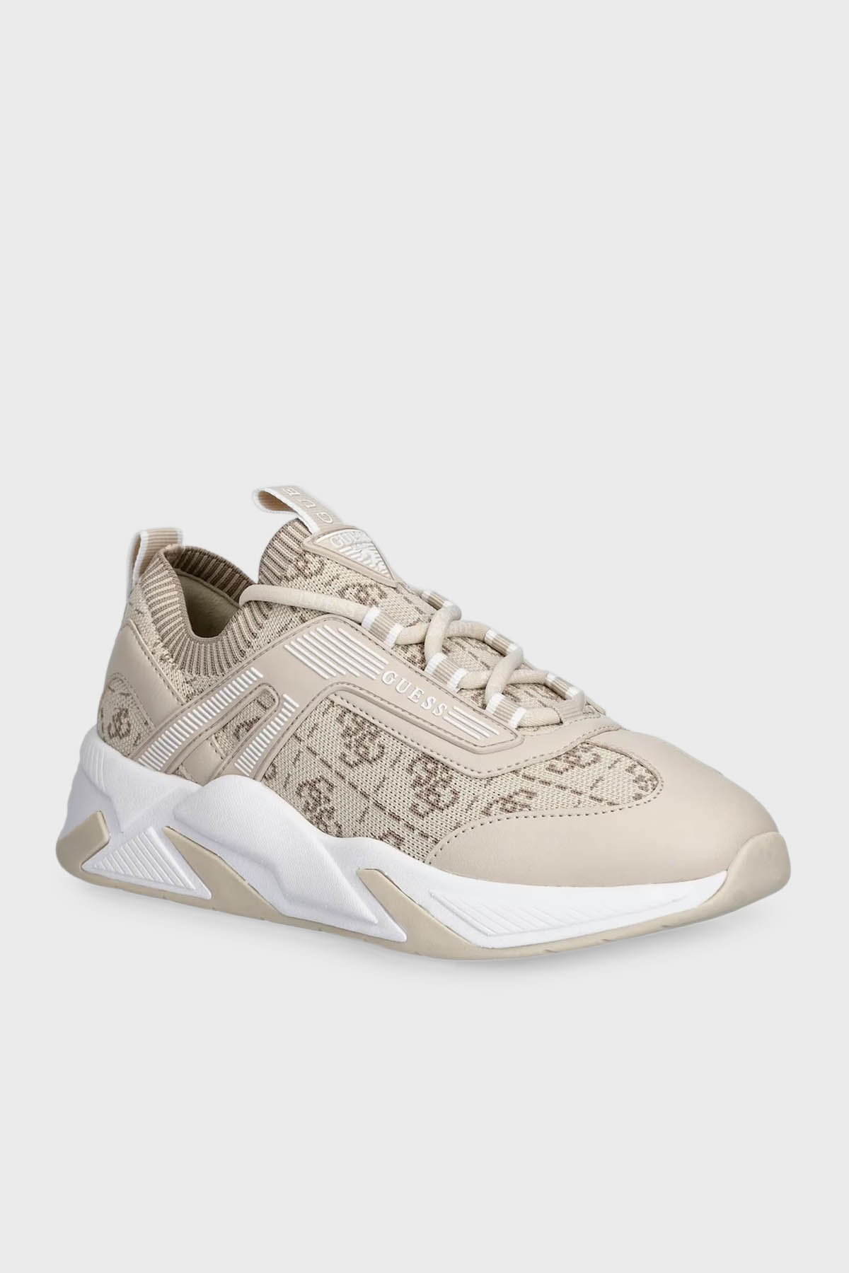 Guess Genga Logolu Bağcıklı Sneaker  FLPGENFAM12 Kadın Ayakkabı FLPGEN FAM12 MULTI KUM BEJİ