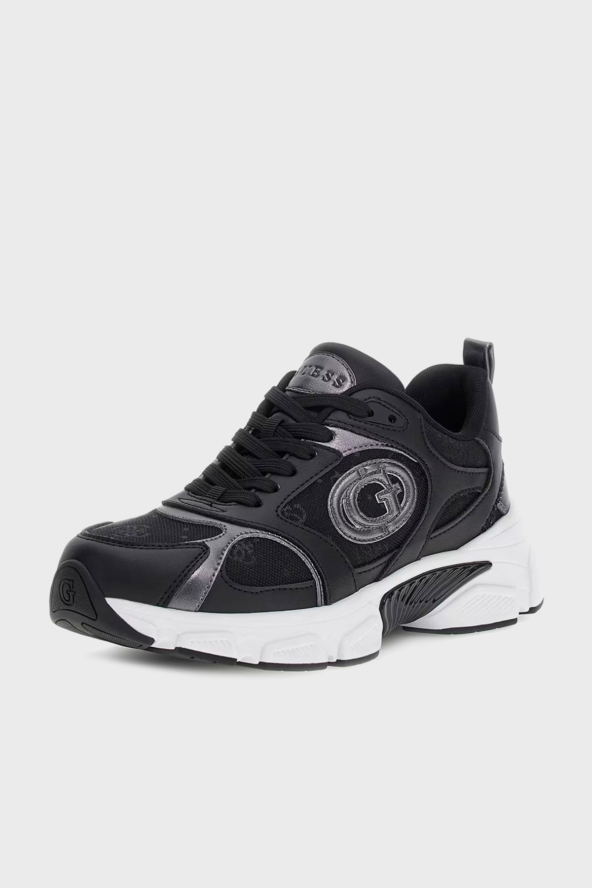 Guess Ibitha2 4G Logolu Kalın Tabanlı Sneaker  FLFI2BELE12 Kadın Ayakkabı FLFI2B ELE12 BLKPE SİYAH