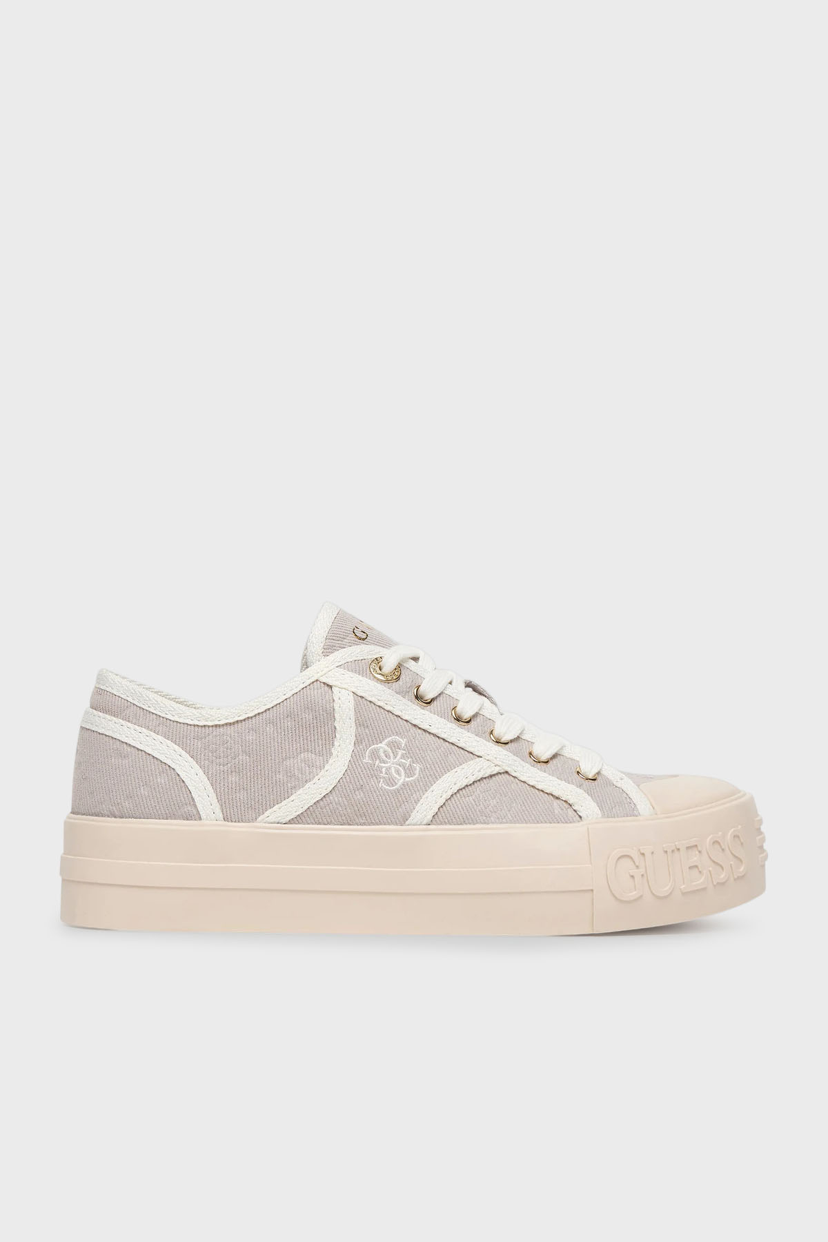 Guess Issah Logolu Bağcıklı Sneaker  FLPISSFAL12 Kadın Ayakkabı FLPISS FAL12 SAND GRİ