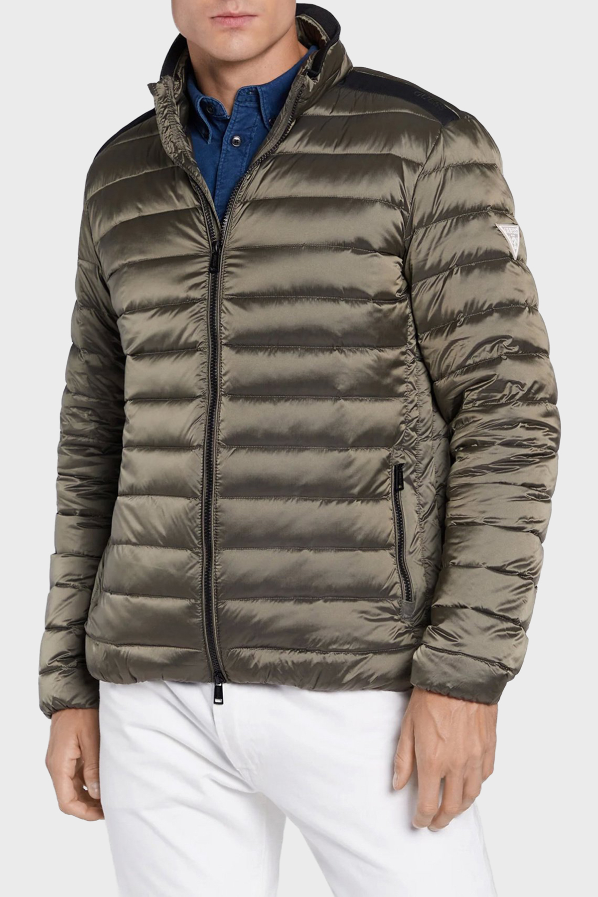 Guess Light Kapitoneli Regular Fit Kuş Tüyü Dolgulu Şişme  M1RL47WDQ50 Erkek Mont M1RL47 WDQ50 G1CA HAKİ