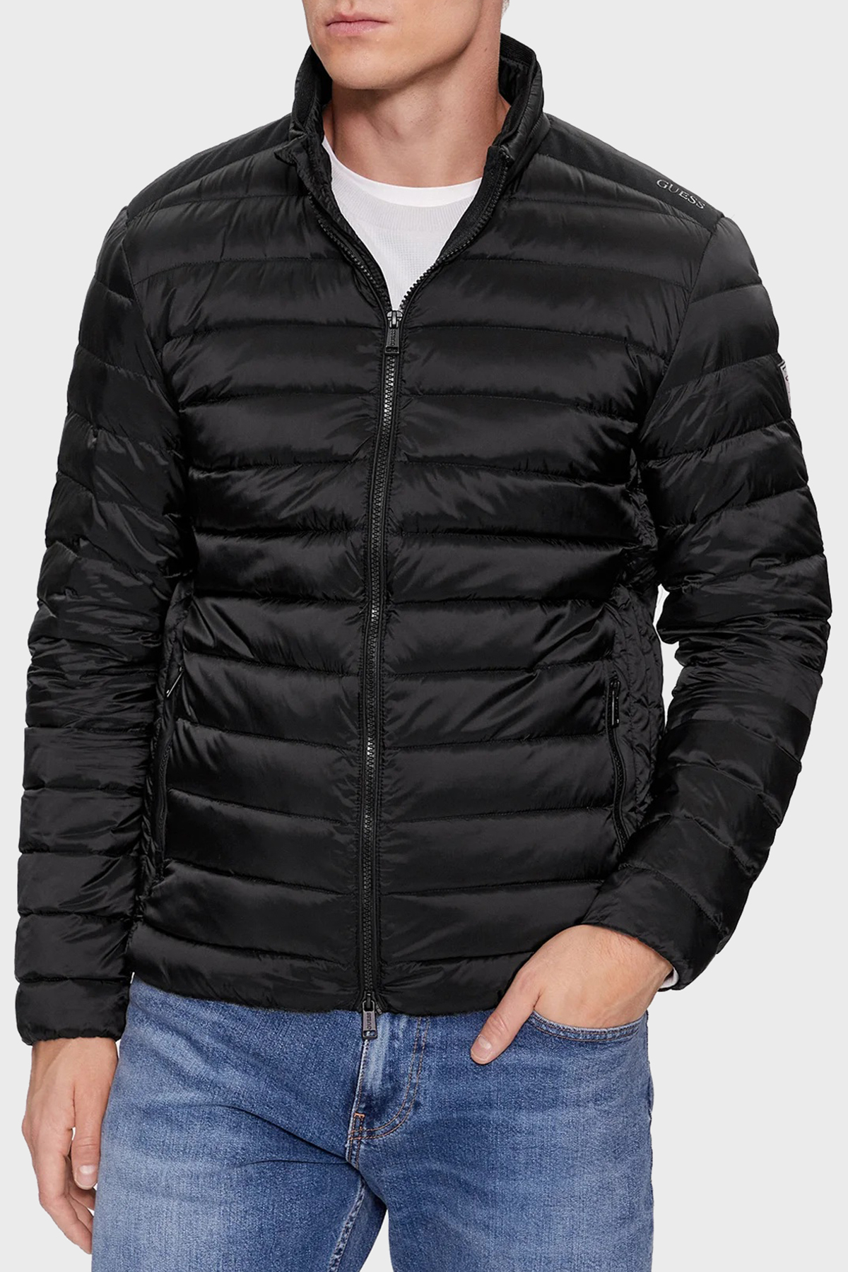 Guess Light Kapitoneli Regular Fit Kuş Tüyü Dolgulu Şişme  M1RL47WDQ50 Erkek Mont M1RL47 WDQ50 JBLK SİYAH
