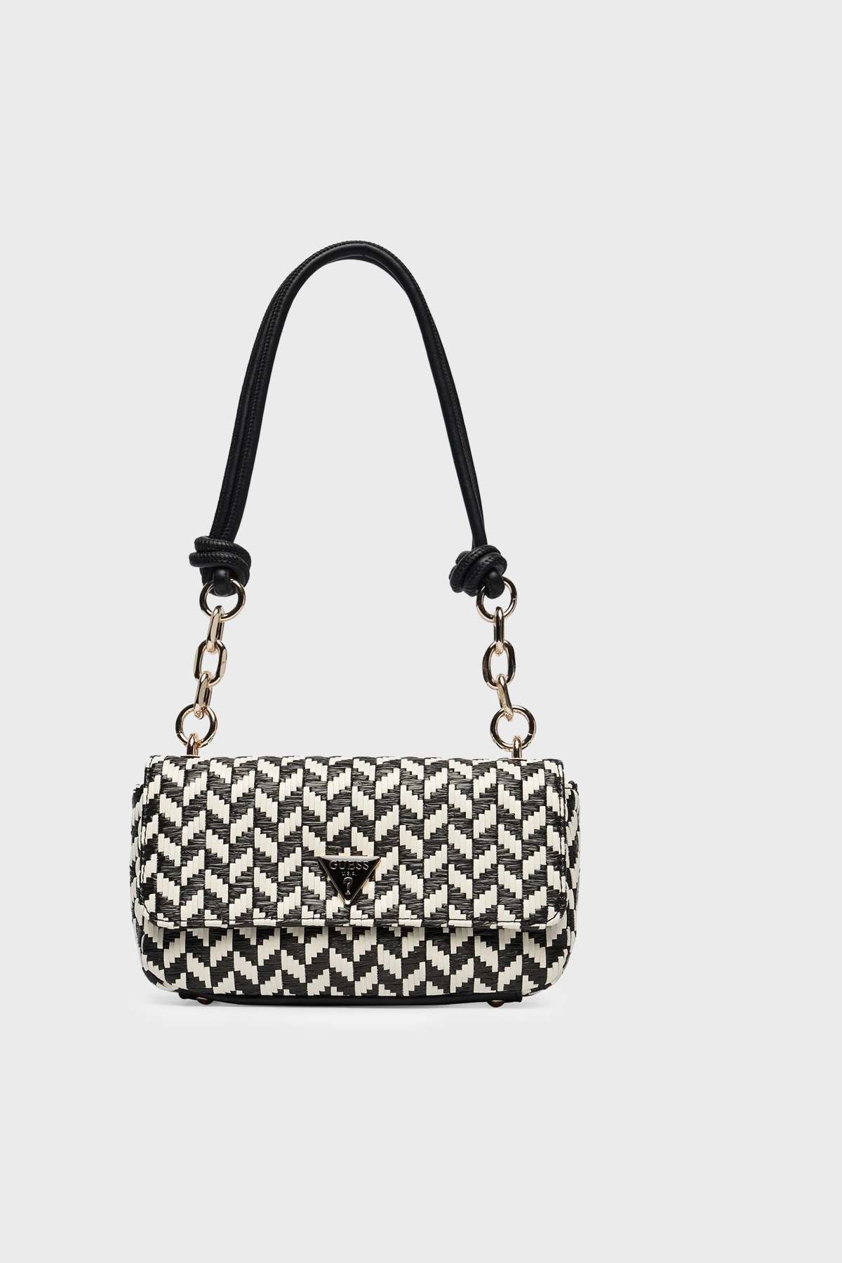 Guess Logolu Omuz Askılı  HWWG7691190 Kadın Çanta HWWG76 91190 BML SİYAH-BEYAZ