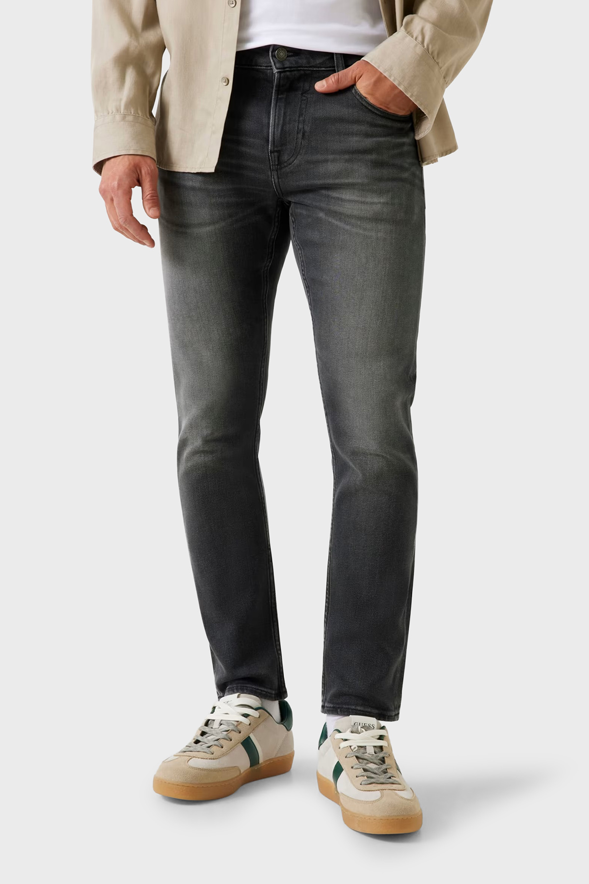 Guess Miami Streç Pamuklu Skinny Fit Düşük Bel Dar Paça Jeans M2YAN1D4Q52 Erkek Kot Pantolon M2YAN1 D4Q52 2CRG ANTRASİT