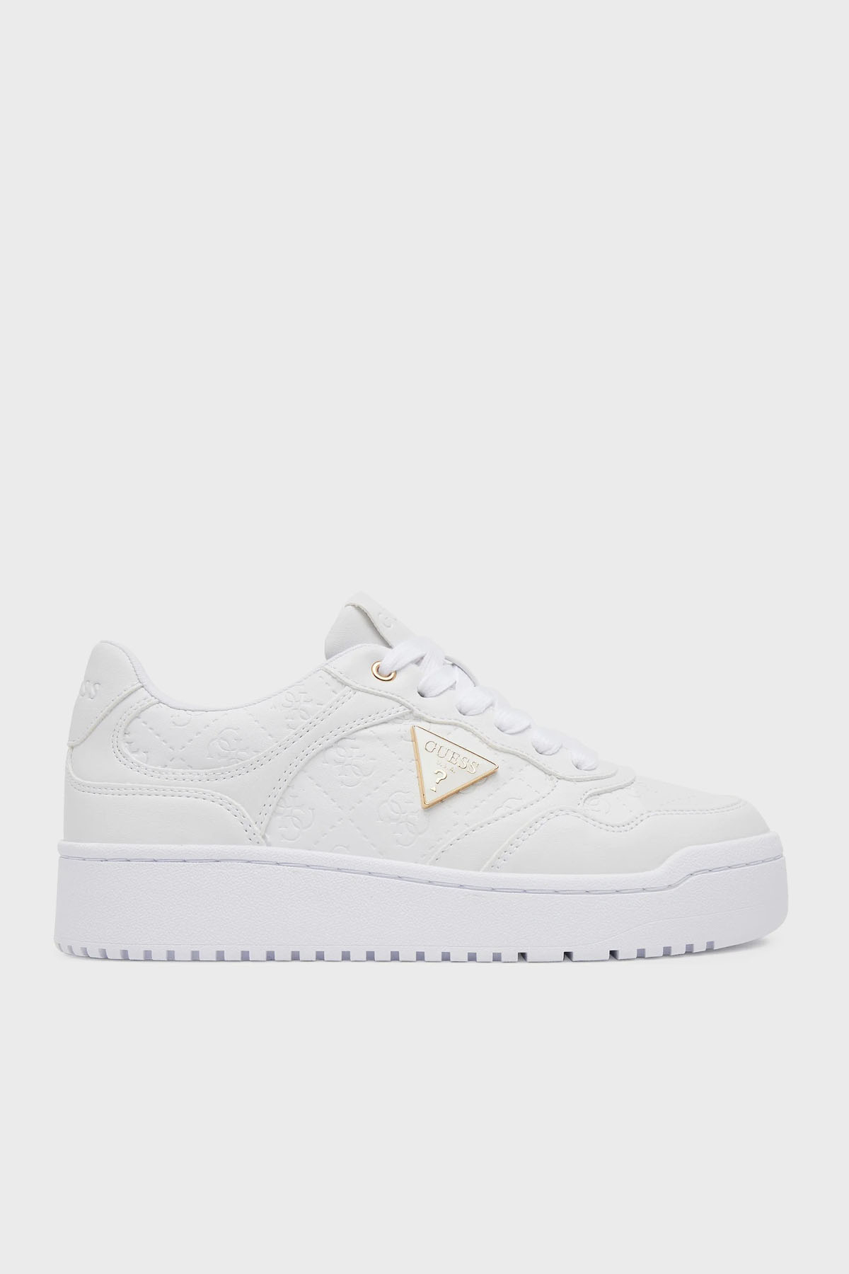 Guess Miram6 4g Kabartmalı Logolu Sneaker  FLJMI6FAL12 Kadın Ayakkabı FLJMI6 FAL12 WHITE BEYAZ