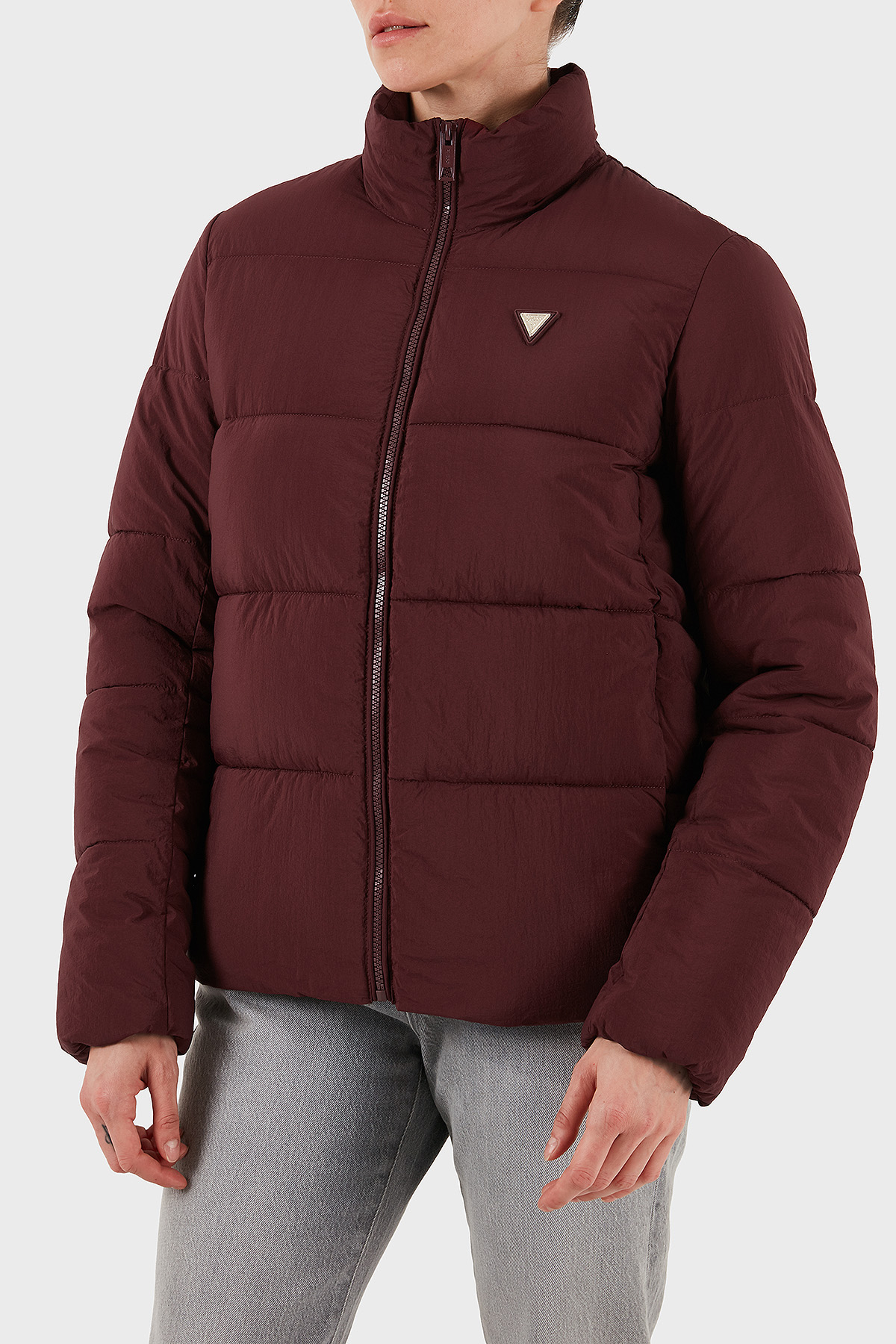 Guess New Claudia Su İtici Regular Fit Dik Yaka  V4YL03WFUD0 Kadın Mont V4YL03 WFUD0 G4P2 BORDO
