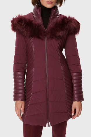 Guess New Oxana Slim Fit Suya Dayanıklı Şişme Bayan Mont W3BL26W6NW2 A502 BORDO - Guess