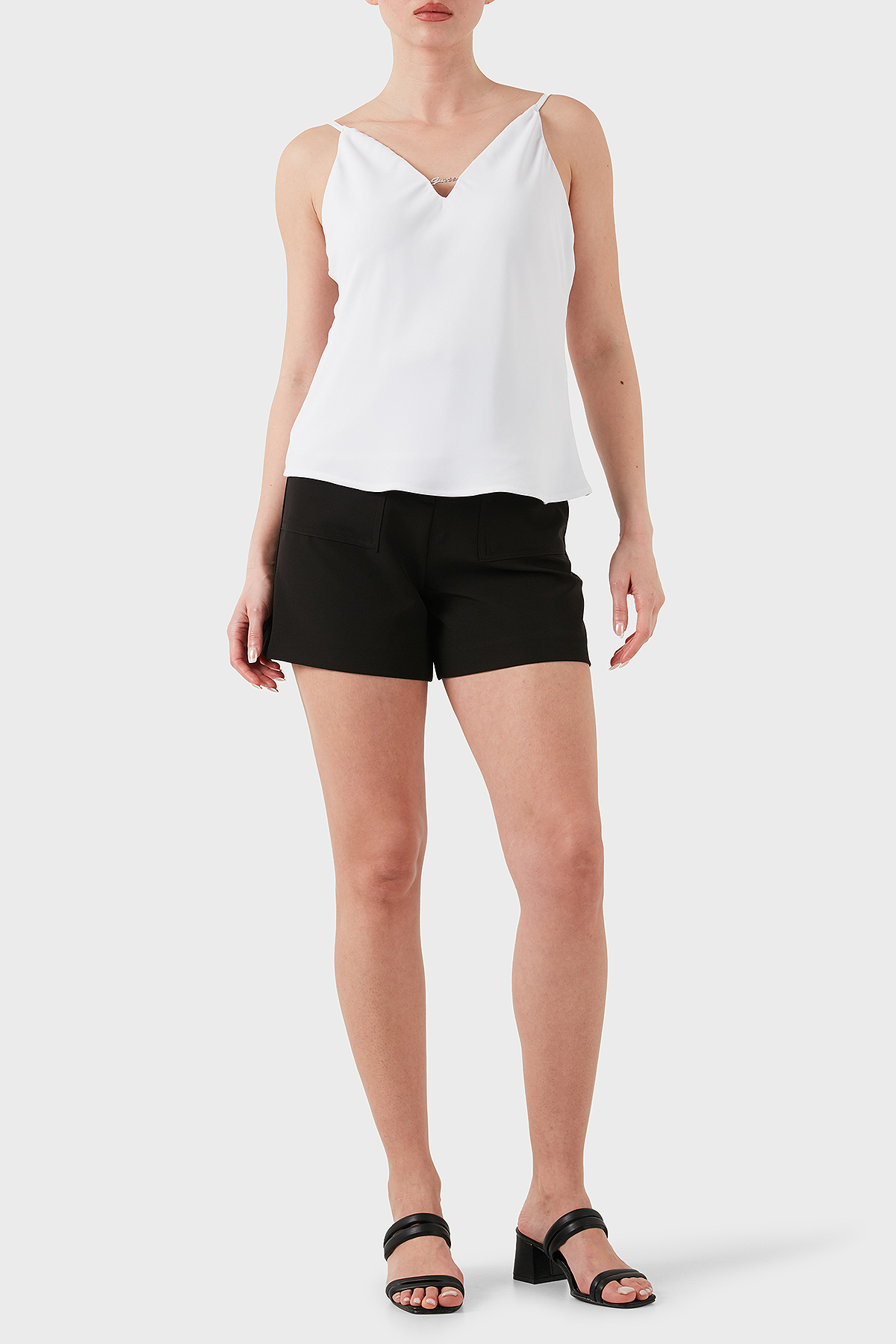 Guess New Valentina Streç Relaxed Fit Yüksek Bel Cepli Mini  W5GD0IWH9Y2 Kadın Short W5GD0I WH9Y2 JBLK SİYAH