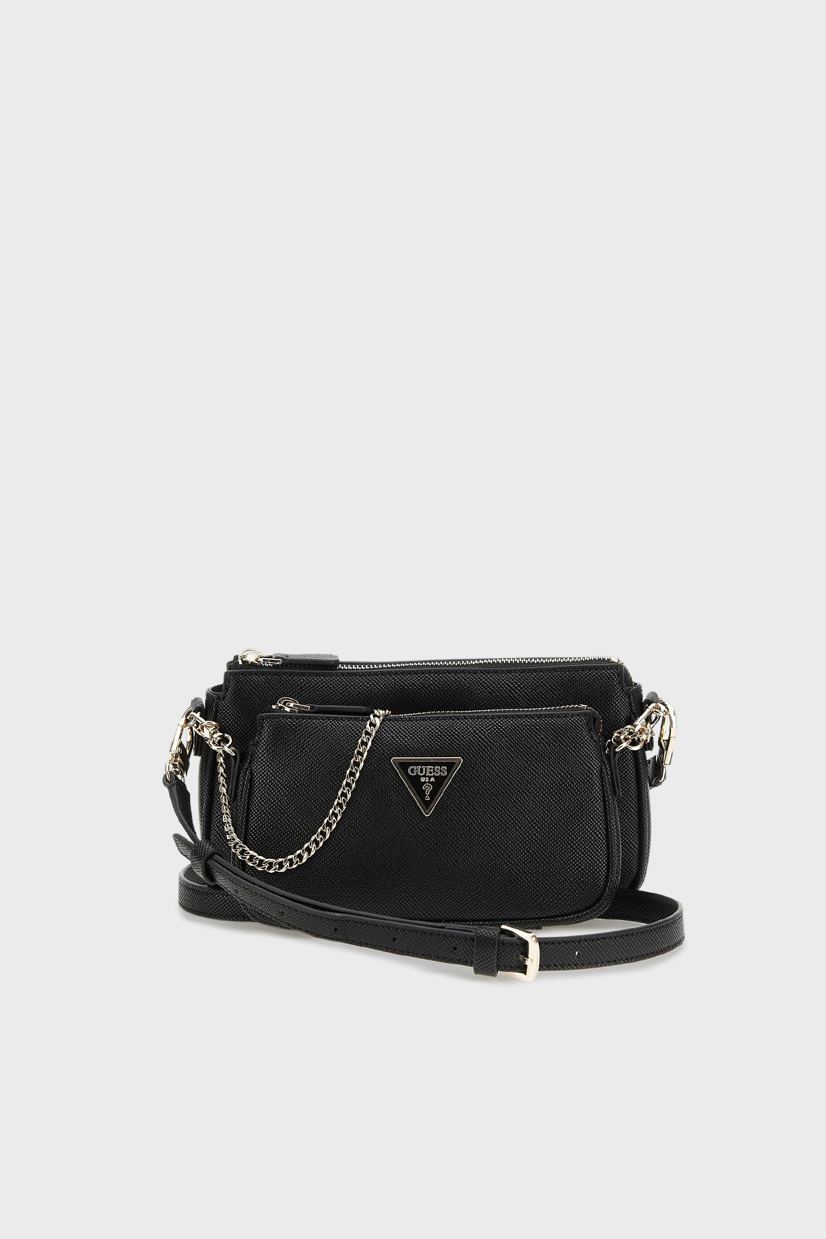 Guess Noelle Logolu Çıkarılabilir Askılı Zincir Detaylı  HWZG9672710 Kadın Çanta HWZG96 72710 BLA SİYAH