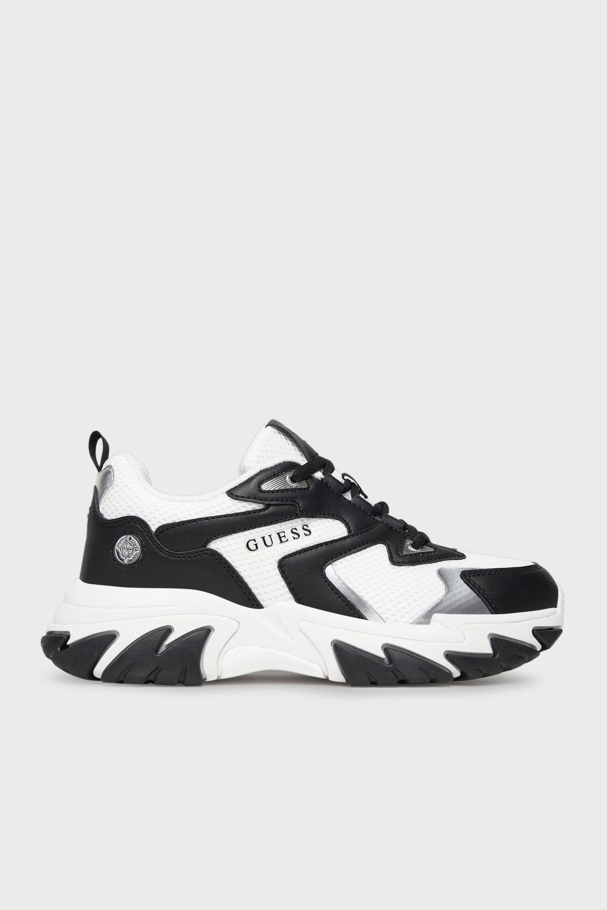 Guess Notiss Logolu Bağcıklı Sneaker  FLPNTSELE12 Kadın Ayakkabı FLPNTS ELE12 BLACK SİYAH