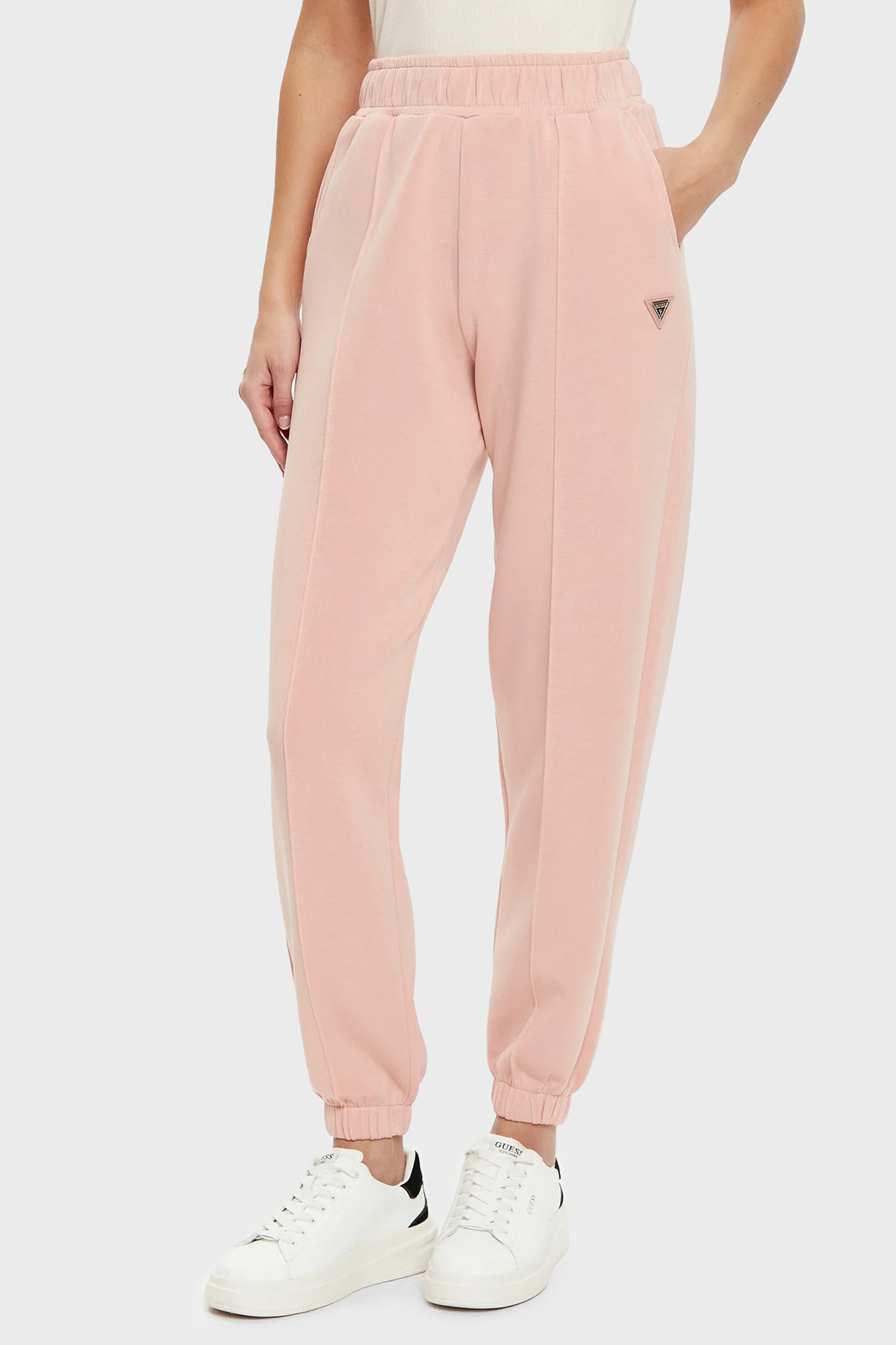 Guess Olympe Regular Fit Lastikli Bel Ribanalı Paça Jogger  V5RB11KCAY2 Kadın Pantolon V5RB11 KCAY2 G6M1 PUDRA