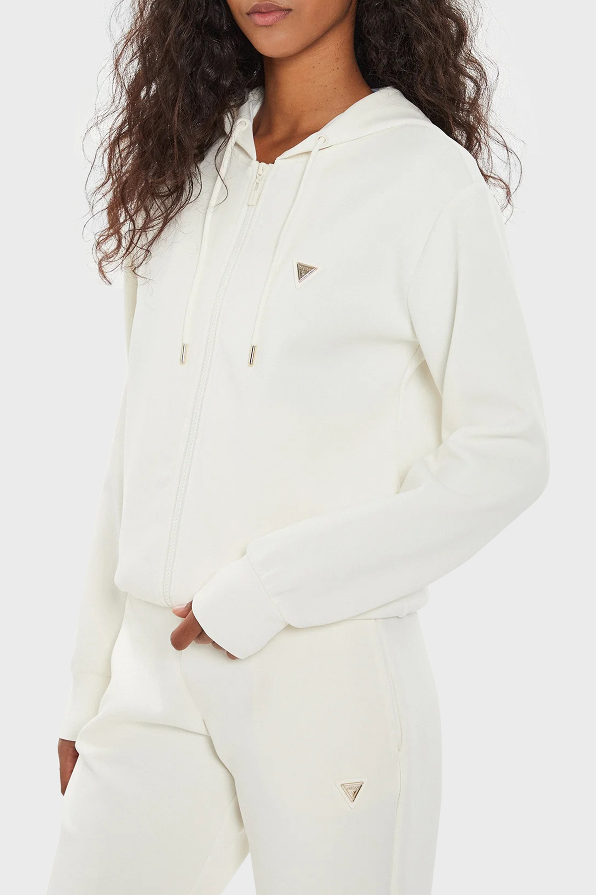 Guess Olympe Scuba Regular Fit Kapüşonlu  V4YQ06KCAY2 Kadın Sweat V4YQ06 KCAY2 G6K5 EKRU