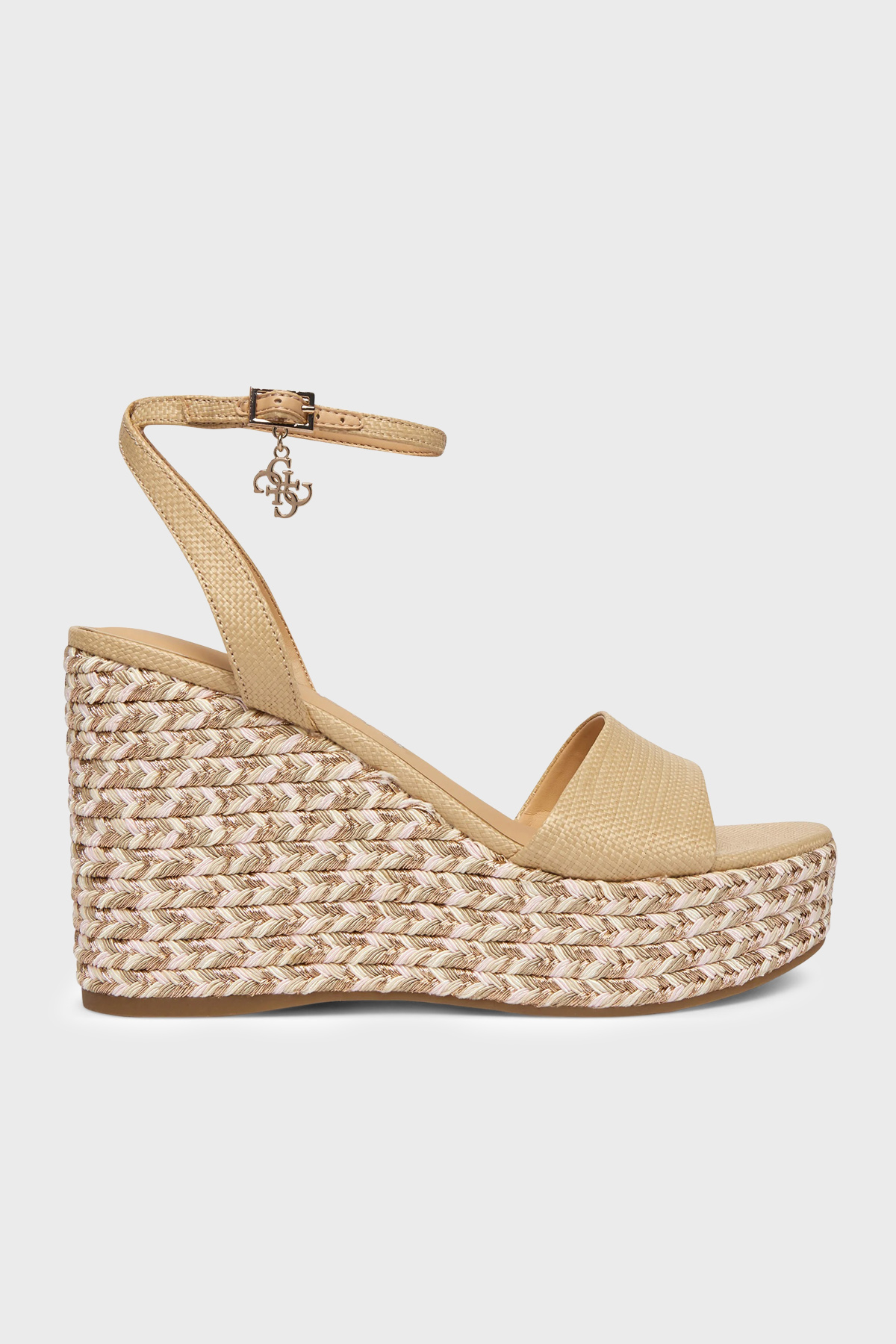 Guess Platform Topuklu   FLJERLELE04 Kadın Sandalet FLJERL ELE04 NATU BEJ