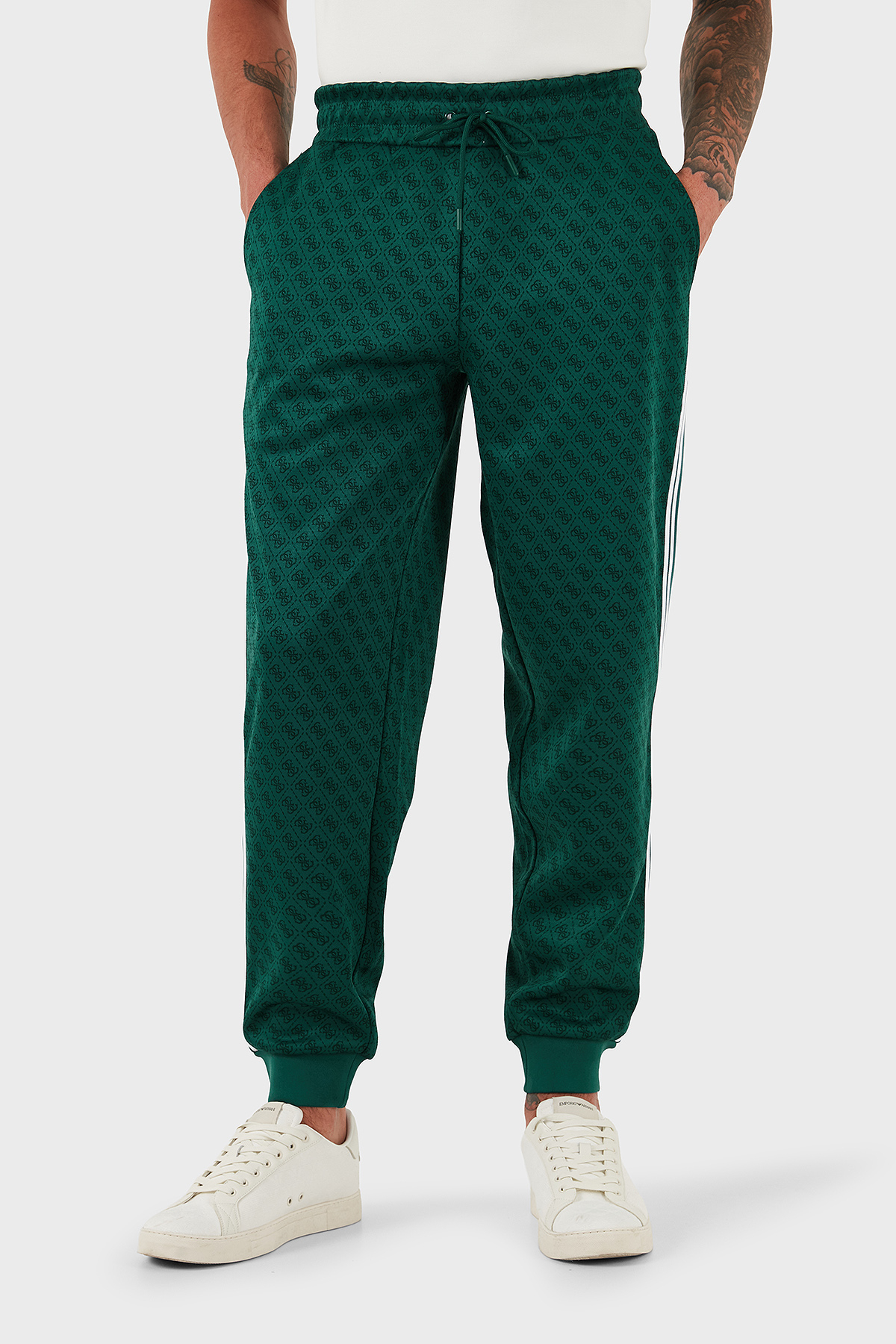 Guess Parimo 4G Logolu Regular Fit Normal Bel Lastikli Paça  Z5BB19K2042 Erkek Pantolon Z5BB19 K2042 F8PO HAKİ