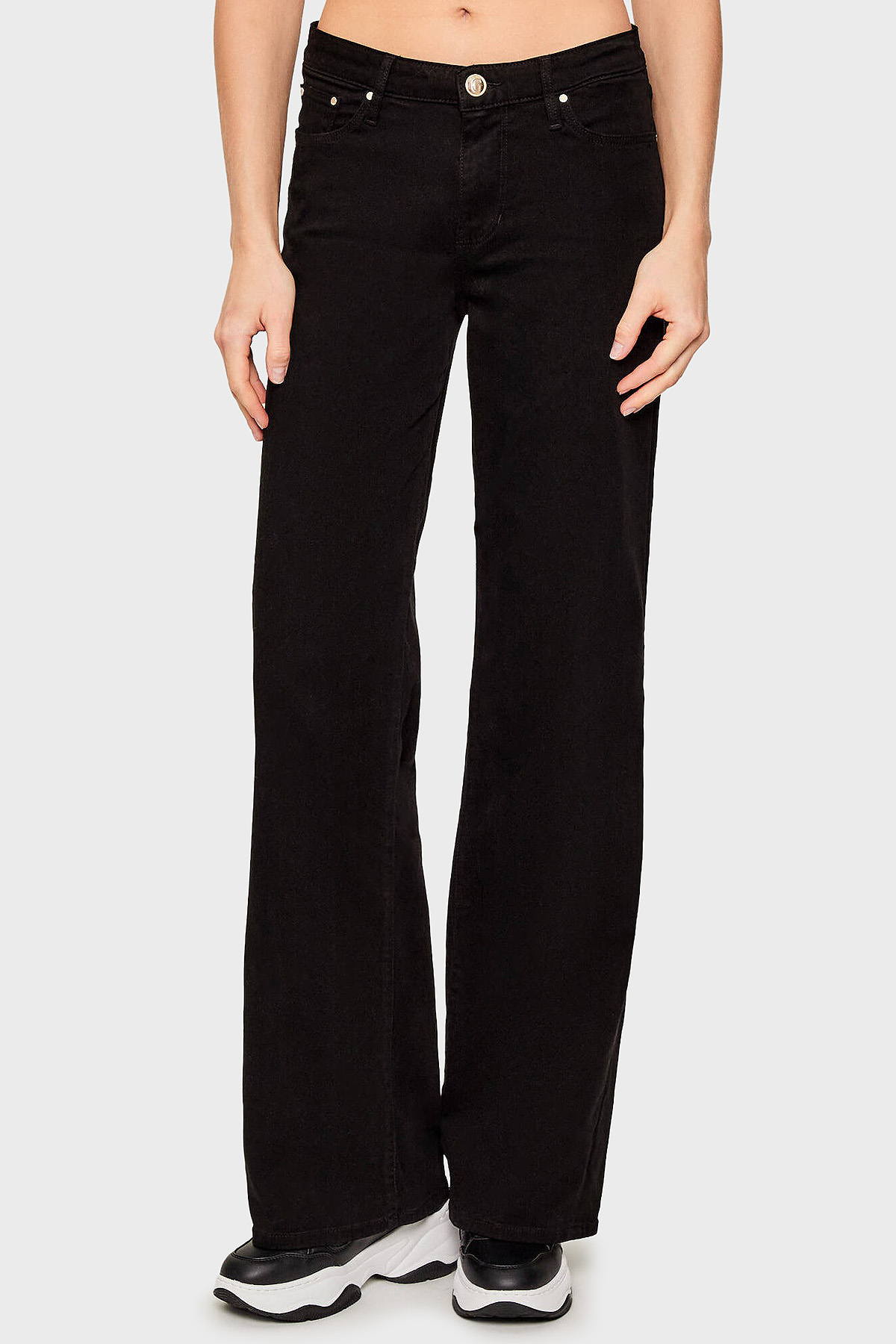 Guess Sexy Palazzo Pamuklu Regular Fit Bol Paça Kadın Pantolon W5BA96WFQYBJBLK SİYAH