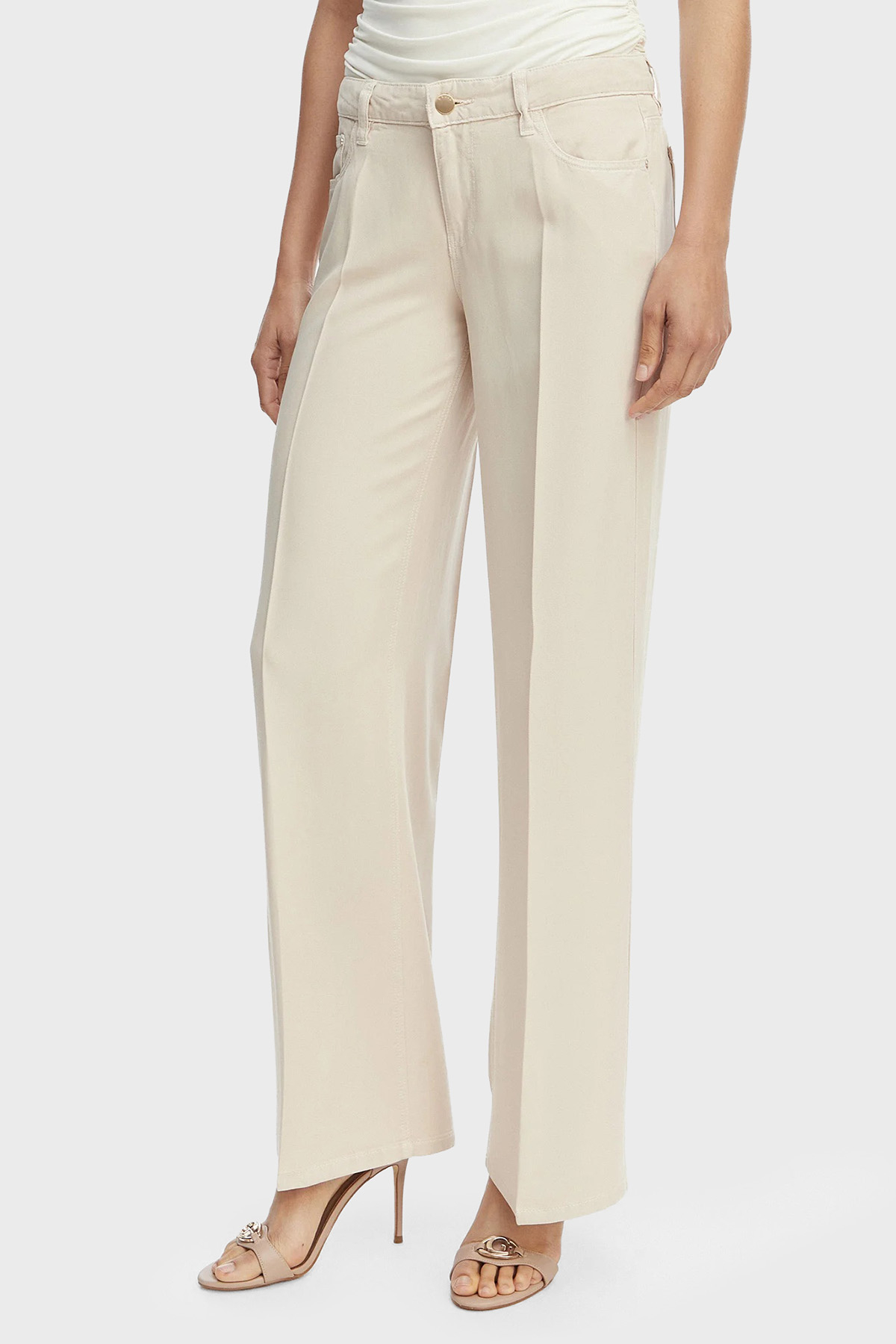 Guess Sexy Wide Leg Fit Geniş Paça Palazzo  W4GA96WDP85 Kadın Pantolon W4GA96 WDP85 G1M5 EKRU