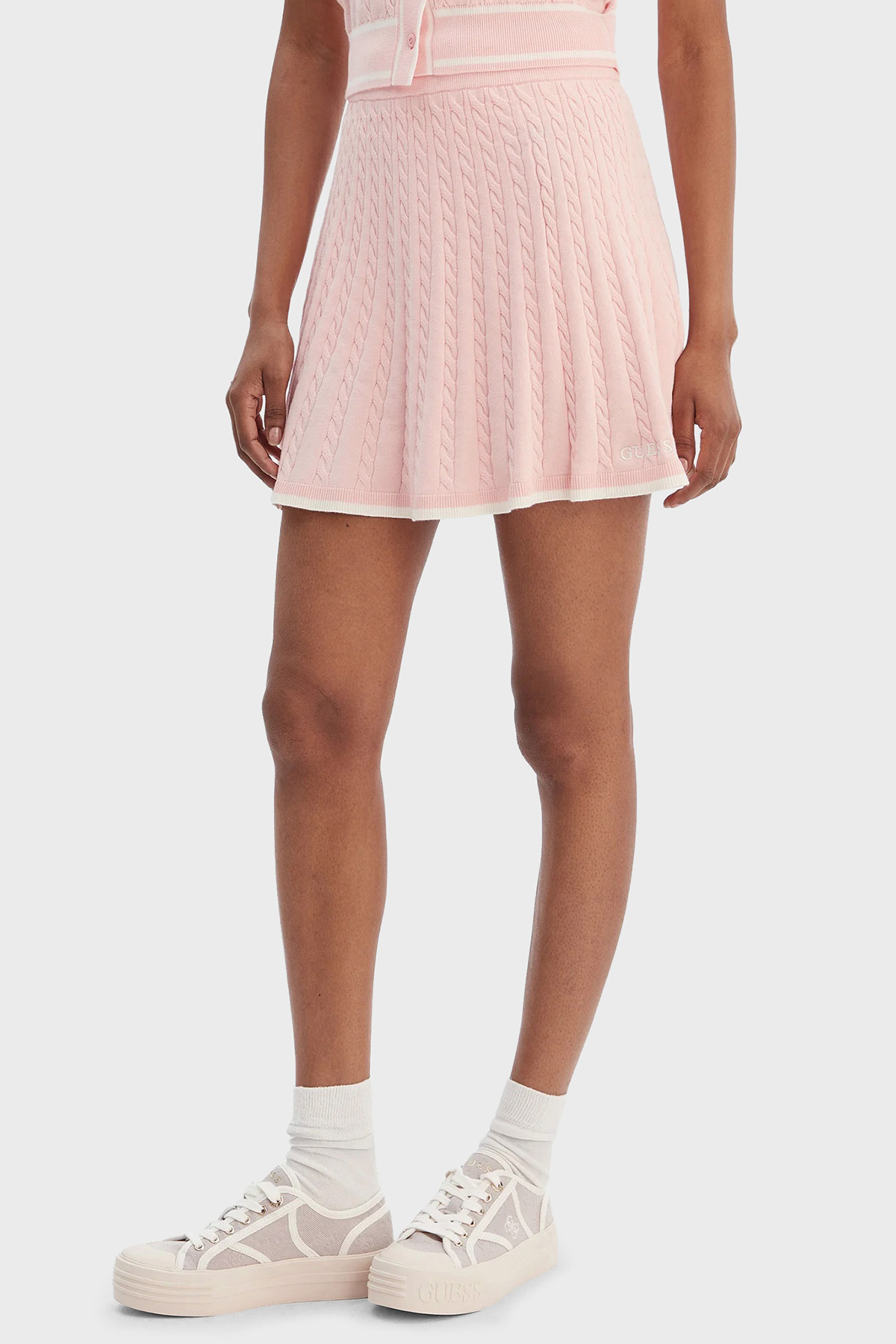 Guess Shari Regular Fit Örgü Detaylı Triko Pileli  V6RD07Z4652 Kadın Etek V6RD07 Z4652 G66E PEMBE