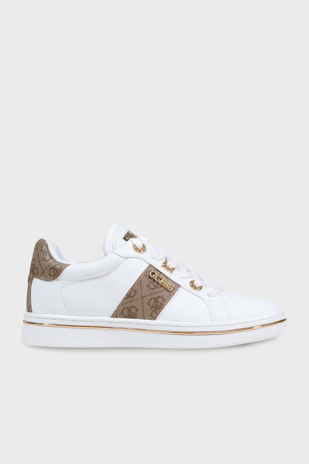 Guess Stew Logolu Bağcıklı Sneaker  FLPSTWFAL12 Kadın Ayakkabı FLPSTW FAL12 BEIBR BEJ