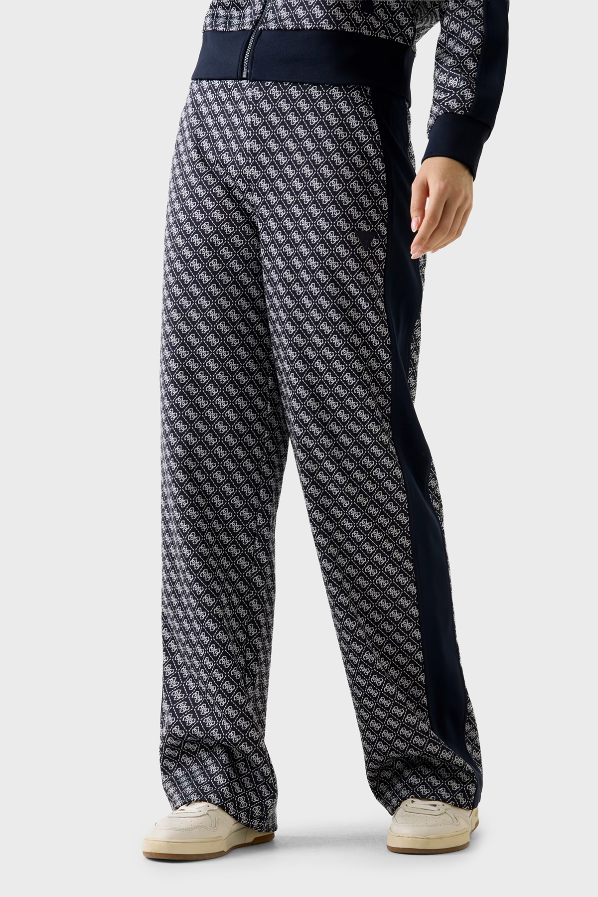 Guess Tamamı 4G Logolu Wide Leg Bol Paça Palazzo  V6RB09K2042 Kadın Pantolon V6RB09 K2042 FJBB LACİVERT