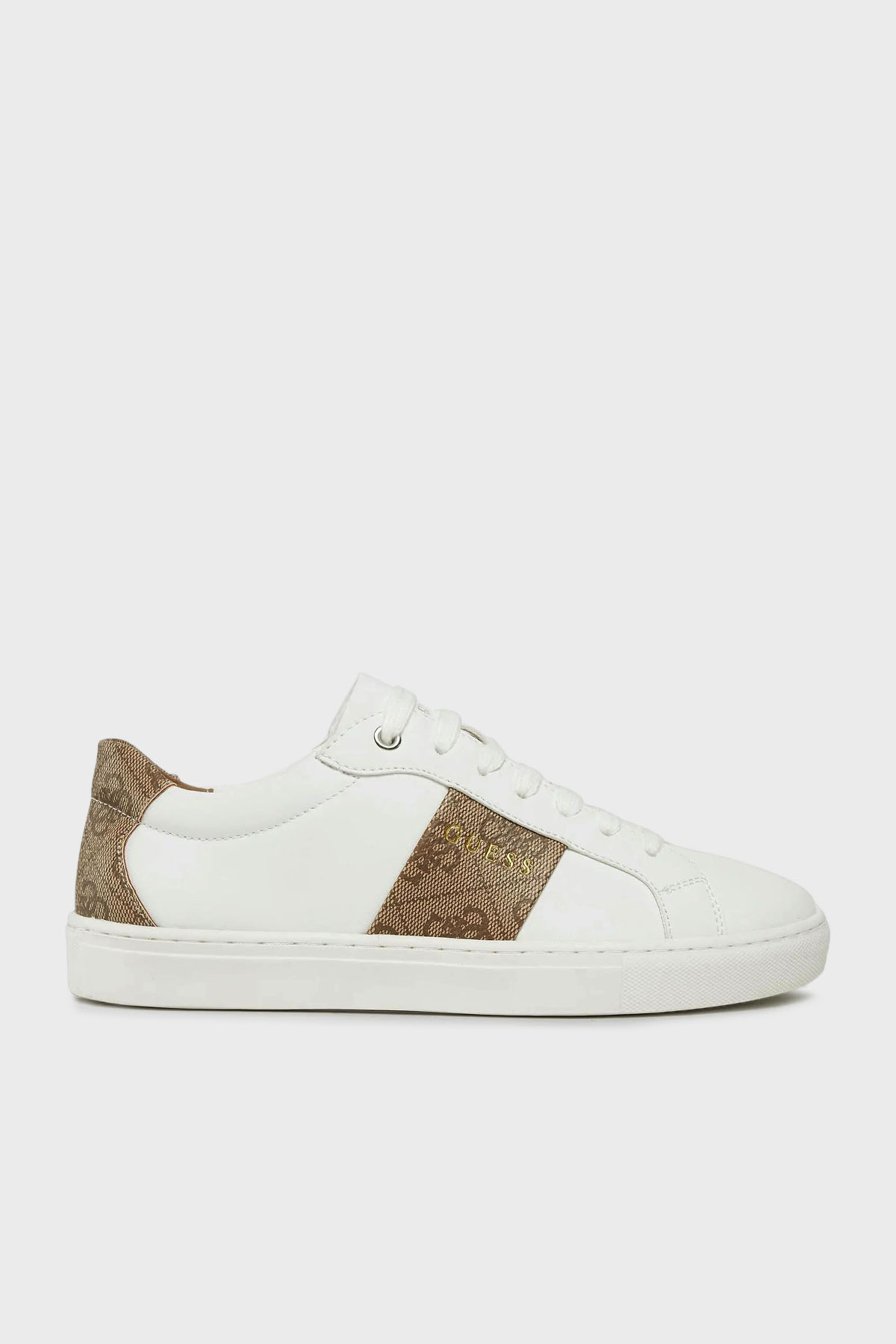 Guess Toda 4G Logolu Sneaker  FL7TDOFAL12 Kadın Ayakkabı FL7TDO FAL12 WHIBR BEYAZ-KAHVE