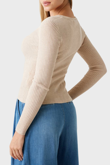 Guess Vn Julia Yün Karışımlı Slim Fit V Yaka Fitilli W5BR16Z3OW2