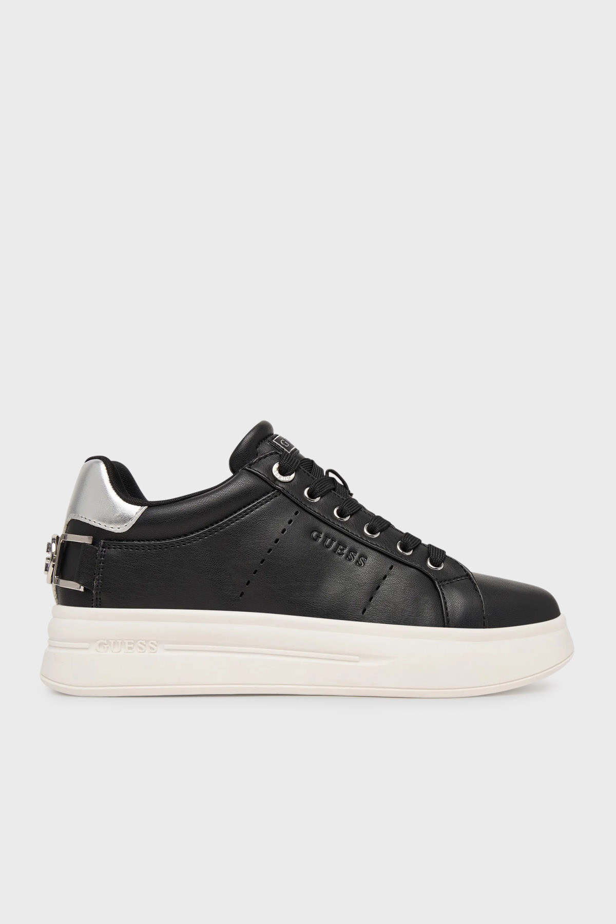 Guess Wesli Logolu Sneaker  FLPWESELE12 Kadın Ayakkabı FLPWES ELE12 BLACK SİYAH