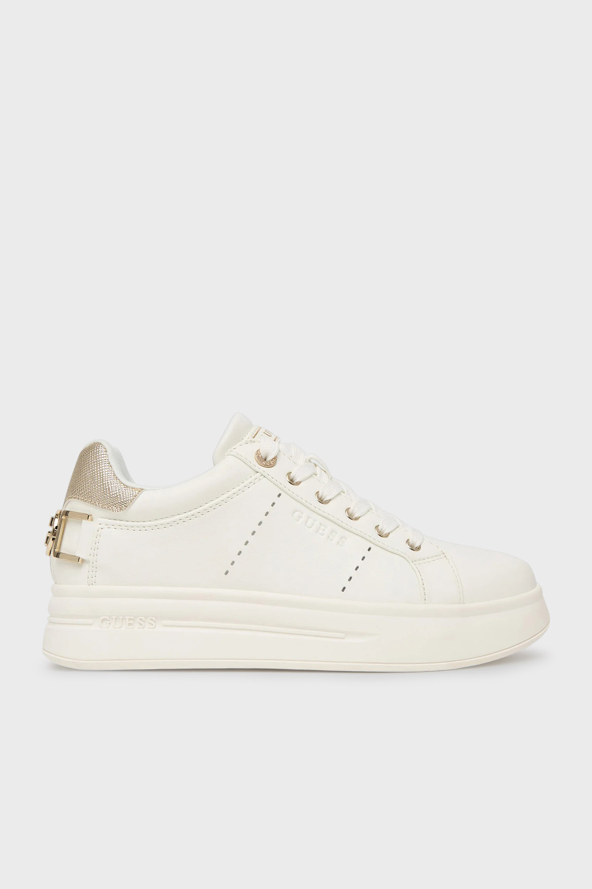 Guess Wesli Logolu Sneaker  FLPWESELE12 Kadın Ayakkabı FLPWES ELE12 WHIGO BEYAZ