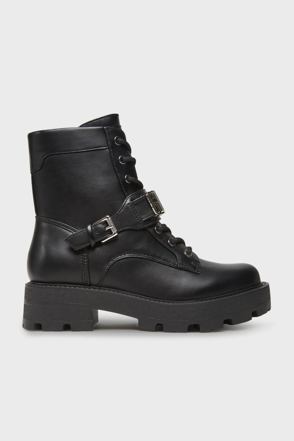 Guess Yanzy Logolu Kemer Detaylı Kalın Tabanlı Postal  FLTYNZELE10 Kadın Bot FLTYNZ ELE10 BLACK SİYAH