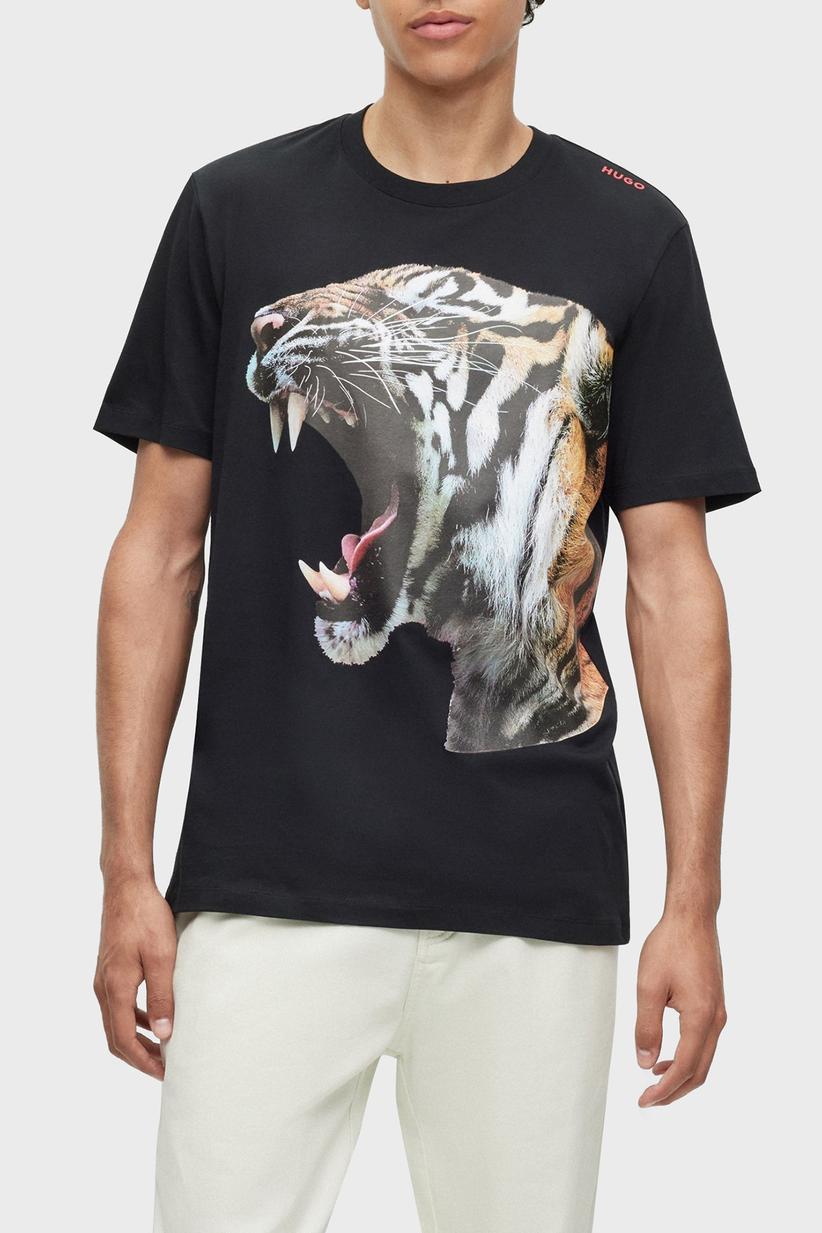 Hugo % 100 Pamuk Regular Fit Bisiklet Yaka Erkek T Shirt 50494577 001 SİYAH