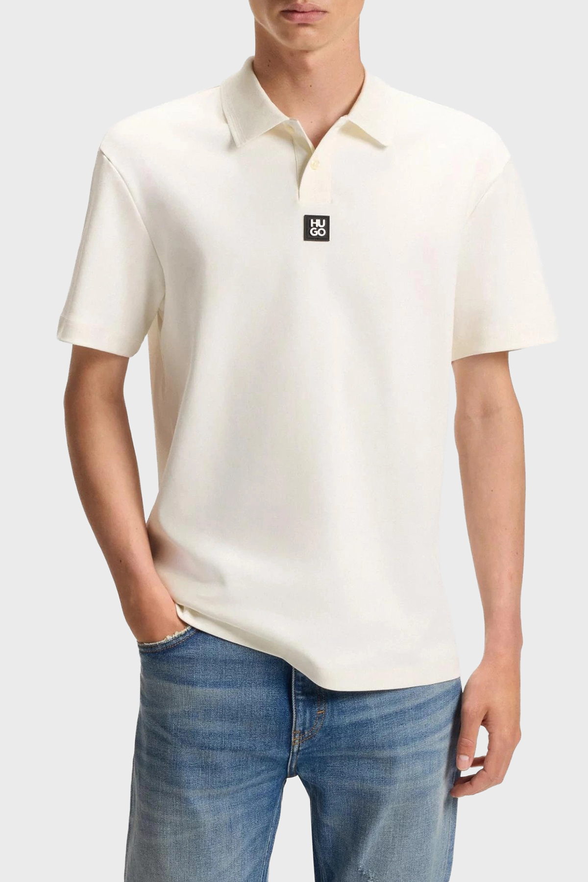 Hugo % 100 Pamuk Regular Fit Düğmeli Erkek Polo 50517638 103 BEYAZ