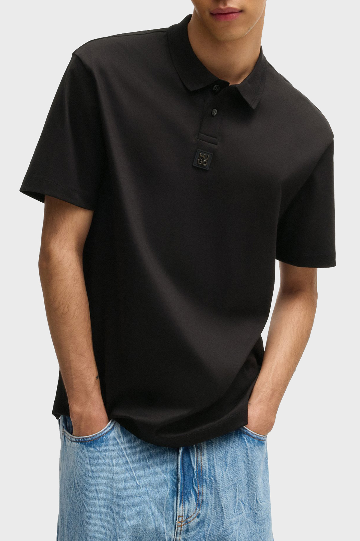Hugo % 100 Pamuk Regular Fit Düğmeli Erkek Polo Yaka T Shirt 50517638 001 SİYAH