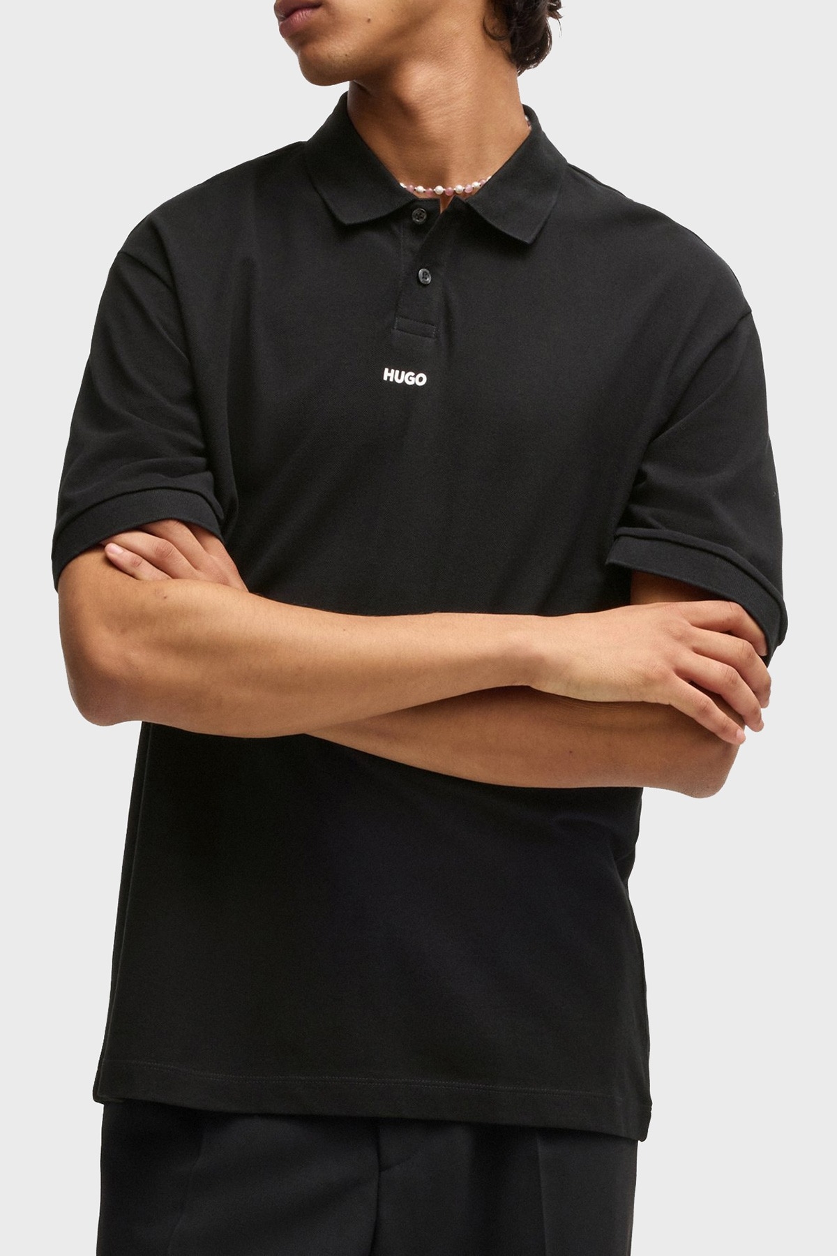 Hugo % 100 Pamuk Relaxed Fit Düğmeli Erkek Polo Yaka T Shirt 50493206 001 SİYAH