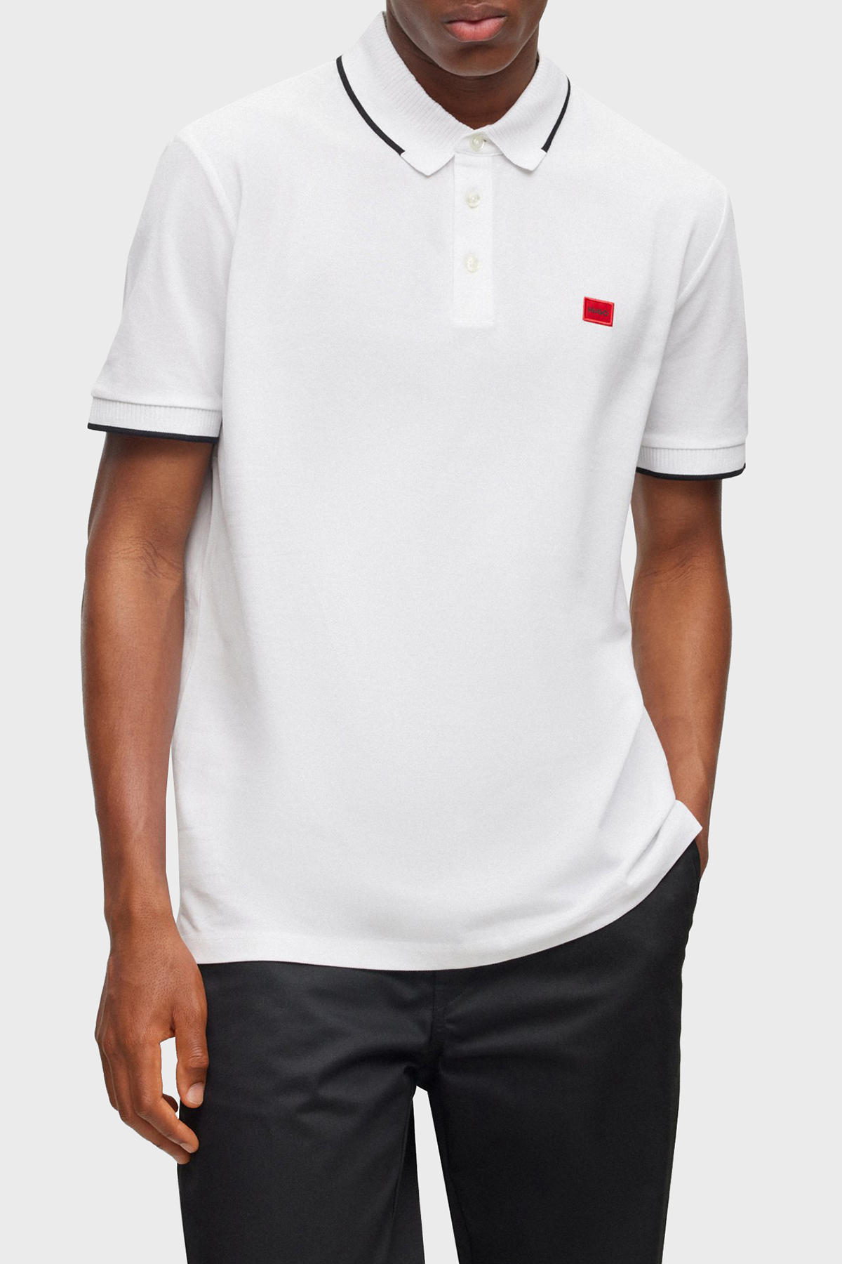 Hugo % 100 Pamuk Slim Fit Erkek Polo Yaka T Shirt 50490775 120 BEYAZ