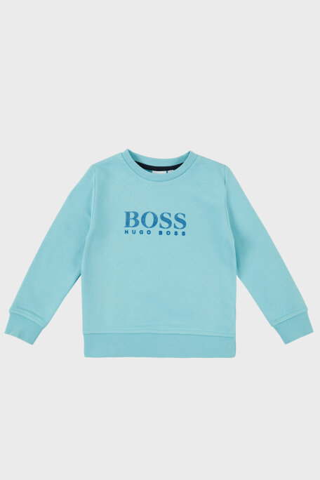Hugo Boss Pamuklu Bisiklet Yaka Çocuk 25L34 748 Sweat 25L34/748 WATER GREEN TURKUAZ - 1