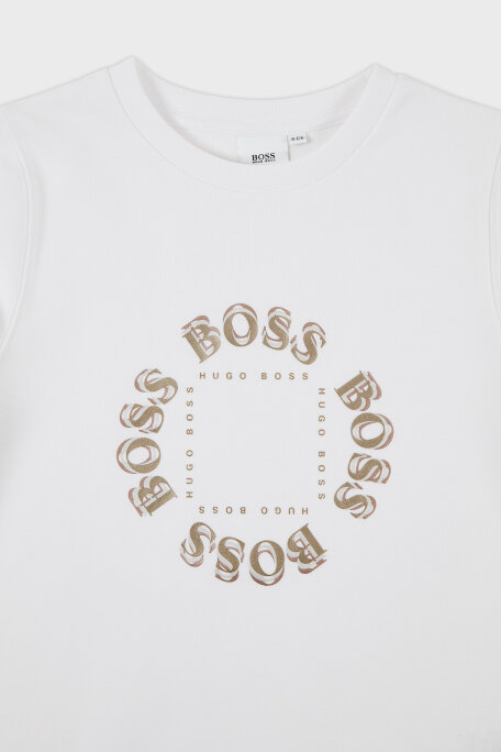 Hugo Boss Pamuklu Bisiklet Yaka Çocuk 25L39 10B Sweat 25L39/10B WHITE BEYAZ - 3