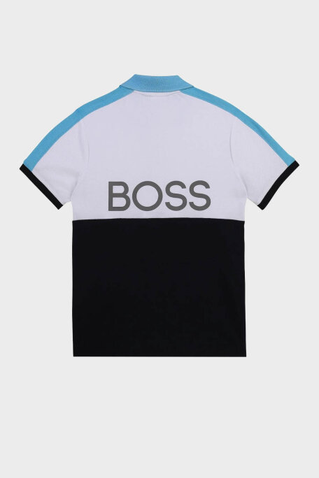 Hugo Boss Pamuklu Çocuk Polo Yaka T Shirt 25L24/N68 WHITE NAVY LACİVERT-BEYAZ - 2