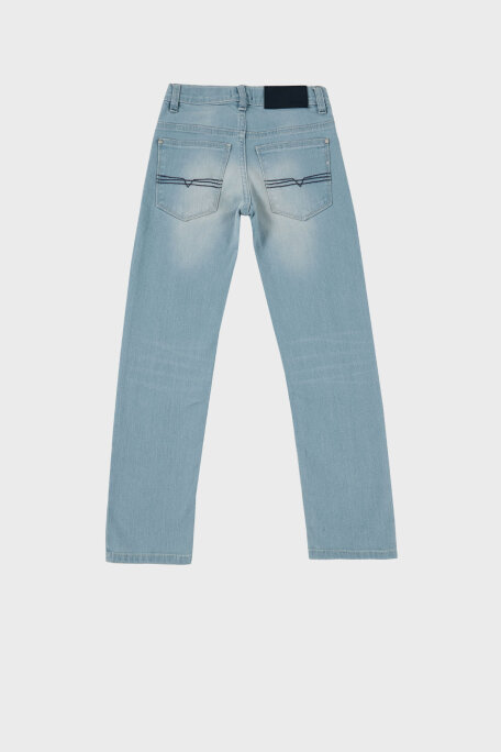 Hugo Boss Streç Pamuklu Regular Fit Çocuk Jeans 24713 Z25 Kot Pantolon 24713/Z25 STONE Buz Mavisi - 2