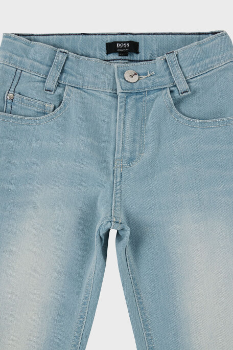 Hugo Boss Streç Pamuklu Regular Fit Çocuk Jeans 24713 Z25 Kot Pantolon 24713/Z25 STONE Buz Mavisi - 3