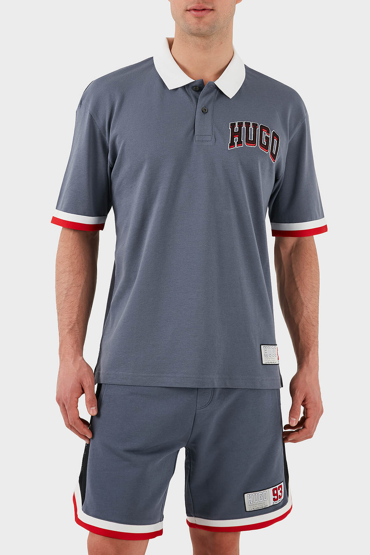 Hugo Logo Baskılı Pamuklu Regular Fit Düğmeli Erkek Polo Yaka T Shirt 50510183 462 MAVİ
